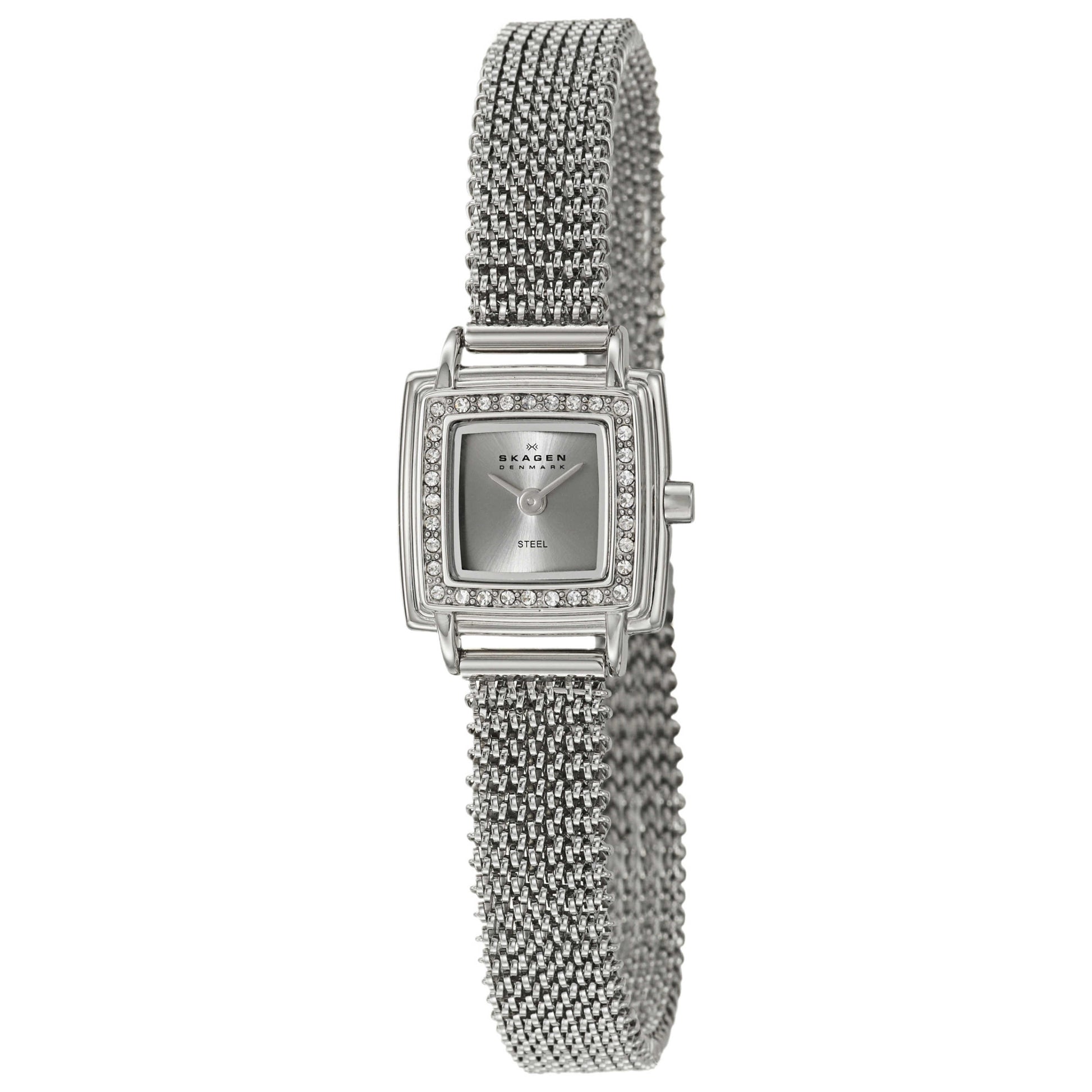 Front view of Skagen Mesh Women's Japanese Quartz (Battery-Powered) Watch 821XSSS1-PO