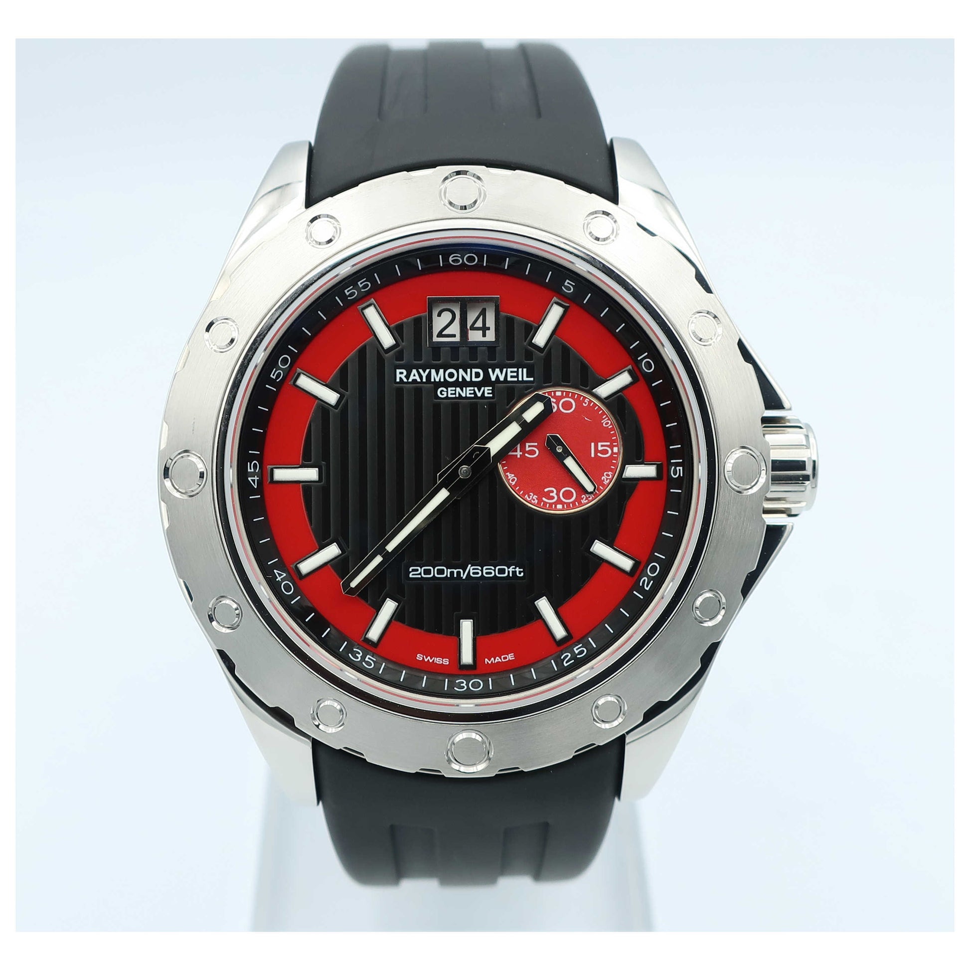 Front view of Raymond Weil RW Sport Men's Swiss Quartz (Battery-Powered) Watch 8300-SR1-20041-SDV