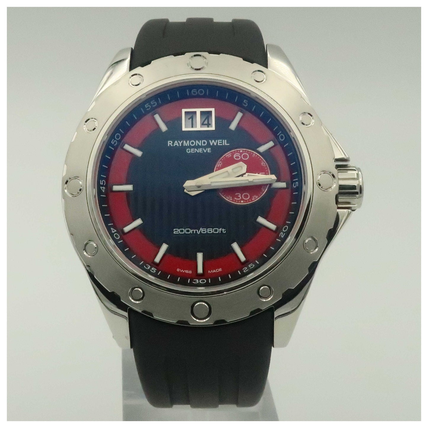 Front view of Raymond Weil RW Sport Men's Swiss Quartz (Battery-Powered) Watch 8300-SR1-20041-SD