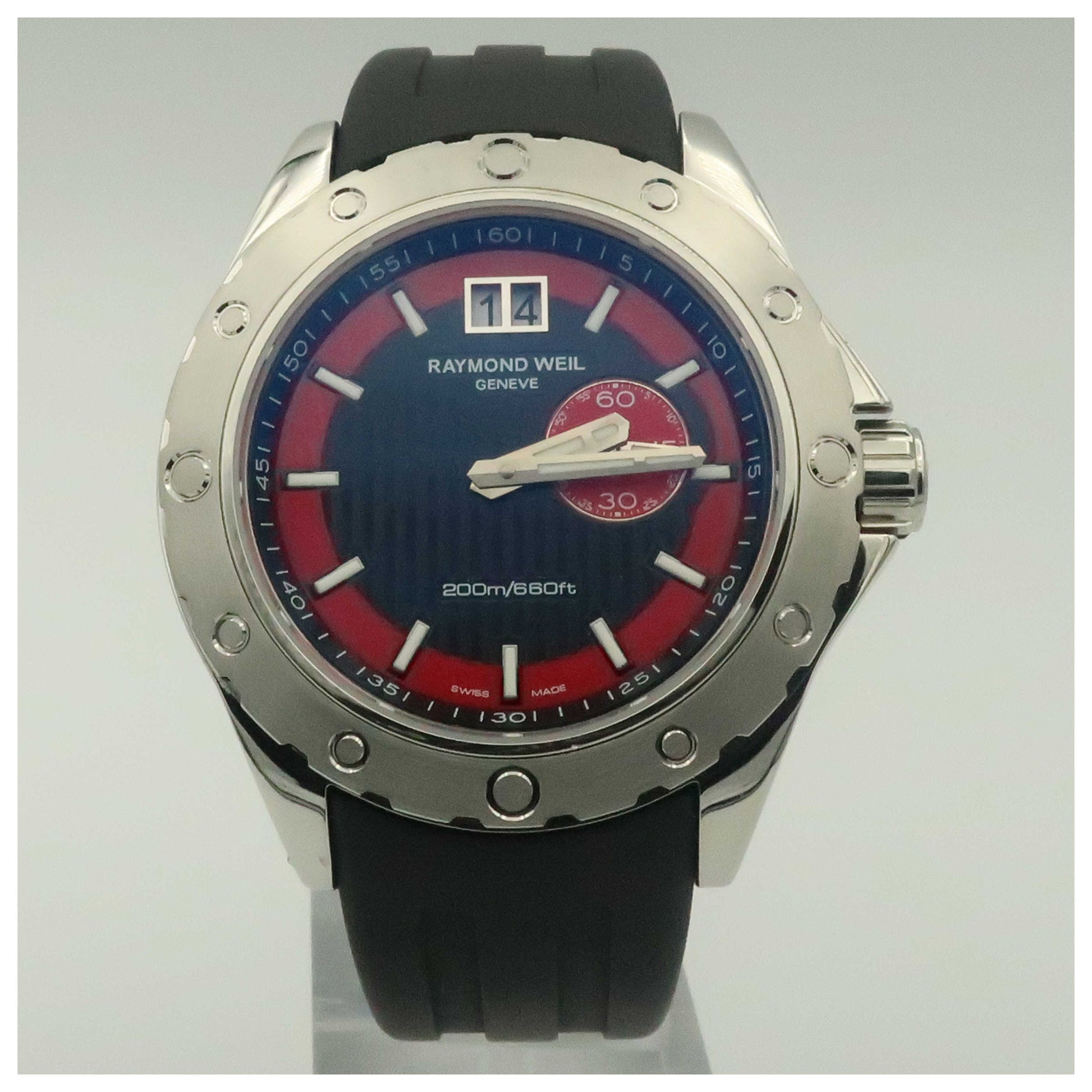 Front view of Raymond Weil RW Sport Men's Swiss Quartz (Battery-Powered) Watch 8300-SR1-20041-SD