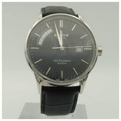 Front view of Edox Les Vauberts Men's Automatic Watch 83007-3-NIN-SDV