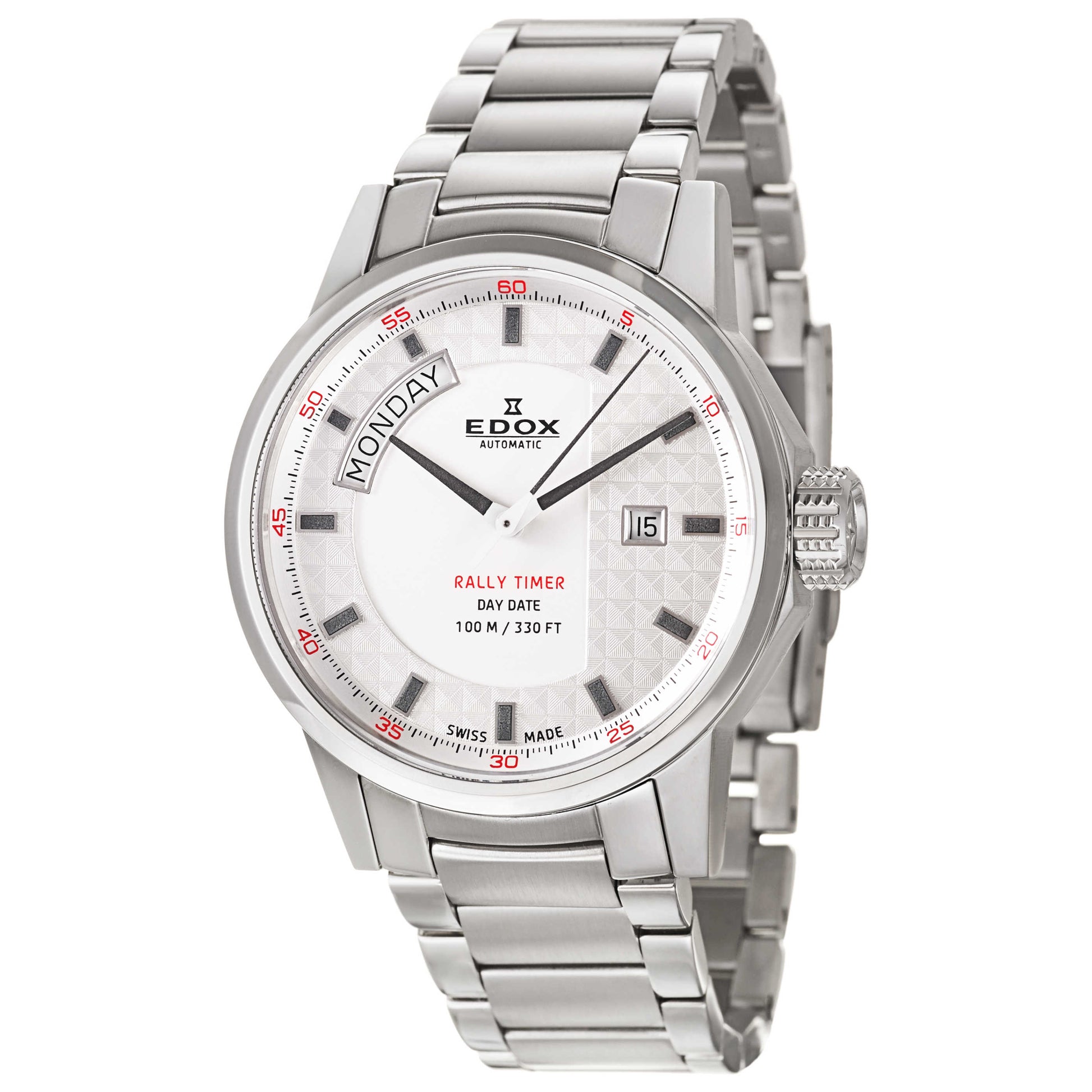 Front view of Edox WRC Men's Automatic Watch 83009-3-AIN