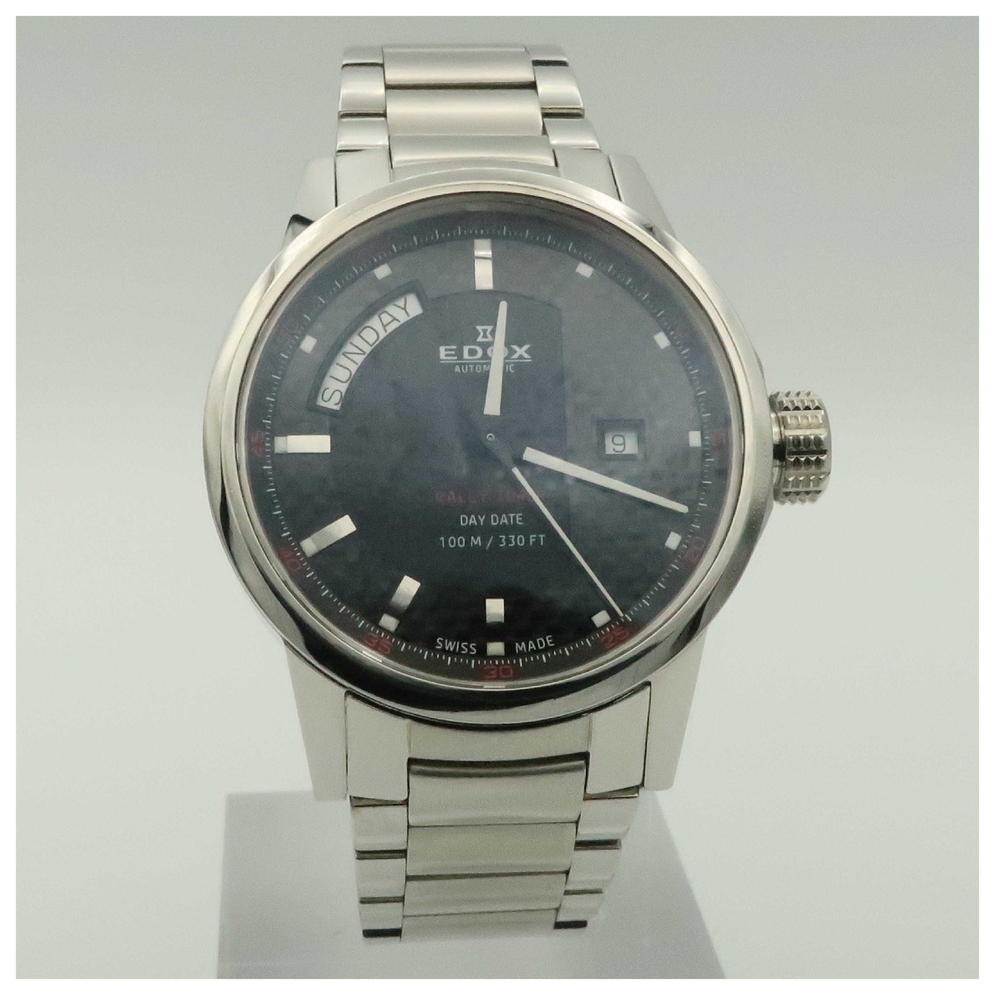 Front view of Edox WRC Men's Automatic Watch 83009-3-NIN-PO