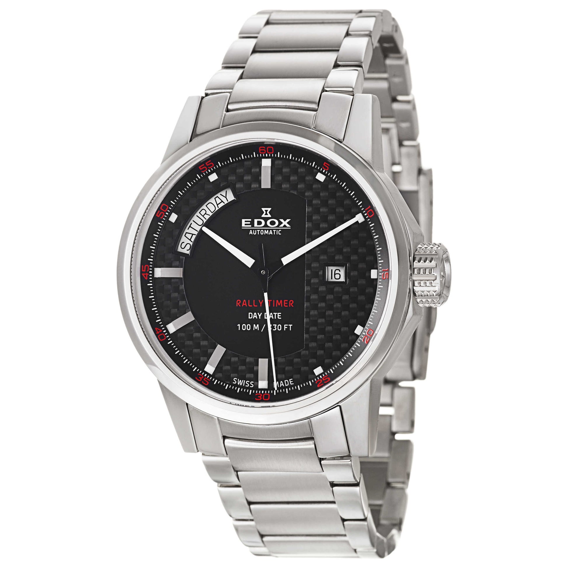 Front view of Edox WRC Men's Automatic Watch 83009-3-NIN