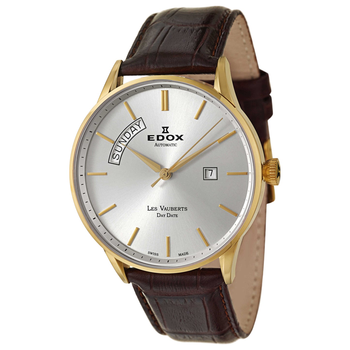 Front view of Edox Les Vauberts Men's Automatic Watch 83010-37J-AID
