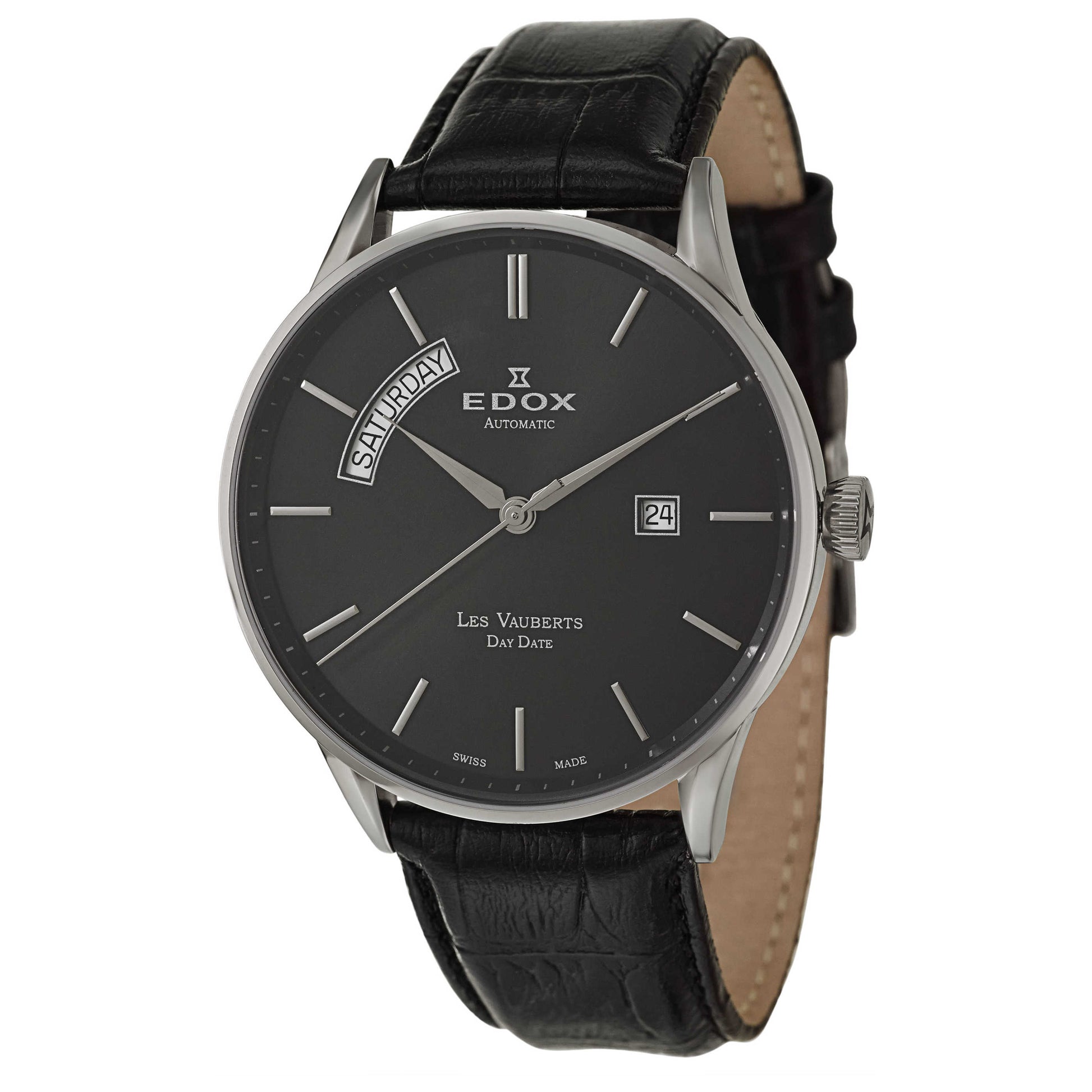 Front view of Edox Les Vauberts Men's Automatic Watch 83010-3N-NIN