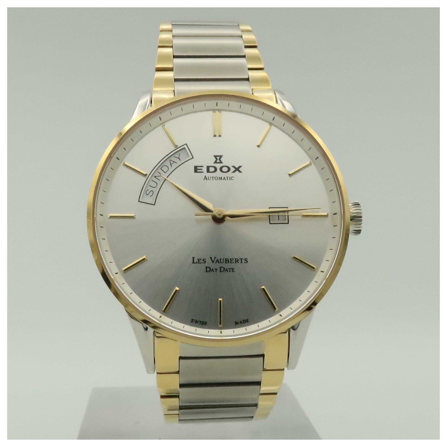 Front view of Edox Les Vauberts Men's Automatic Watch 83011-357J-AID-SDV