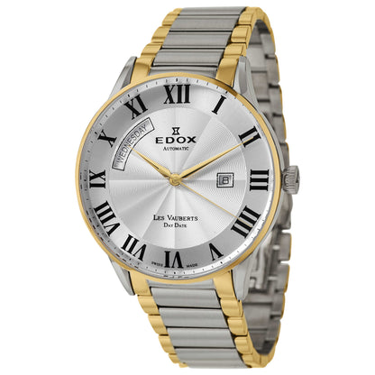 Front view of Edox Les Vauberts Men's Automatic Watch 83011-357J-AR