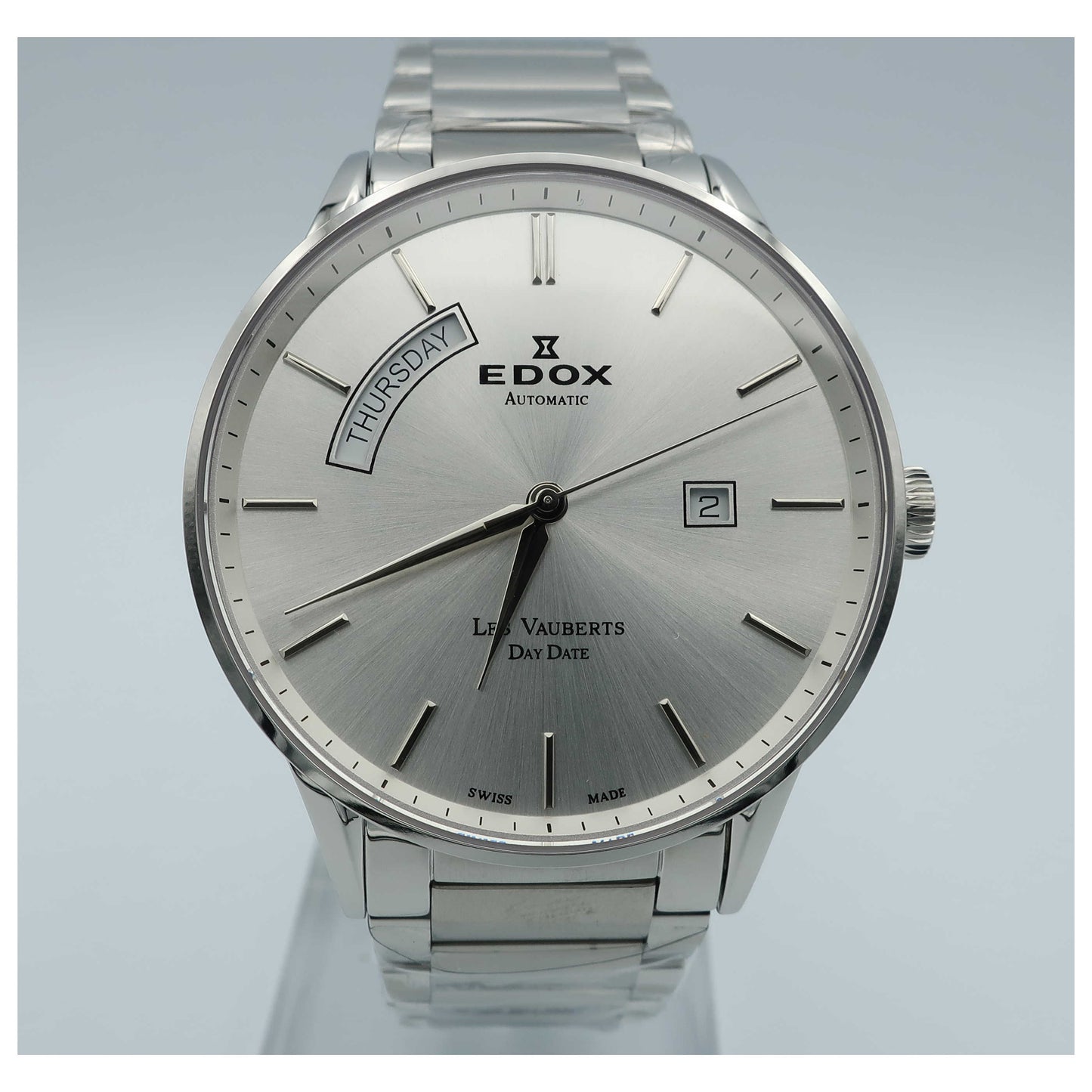 Front view of Edox Men's Automatic Watch 83011-3B-AIN-SD