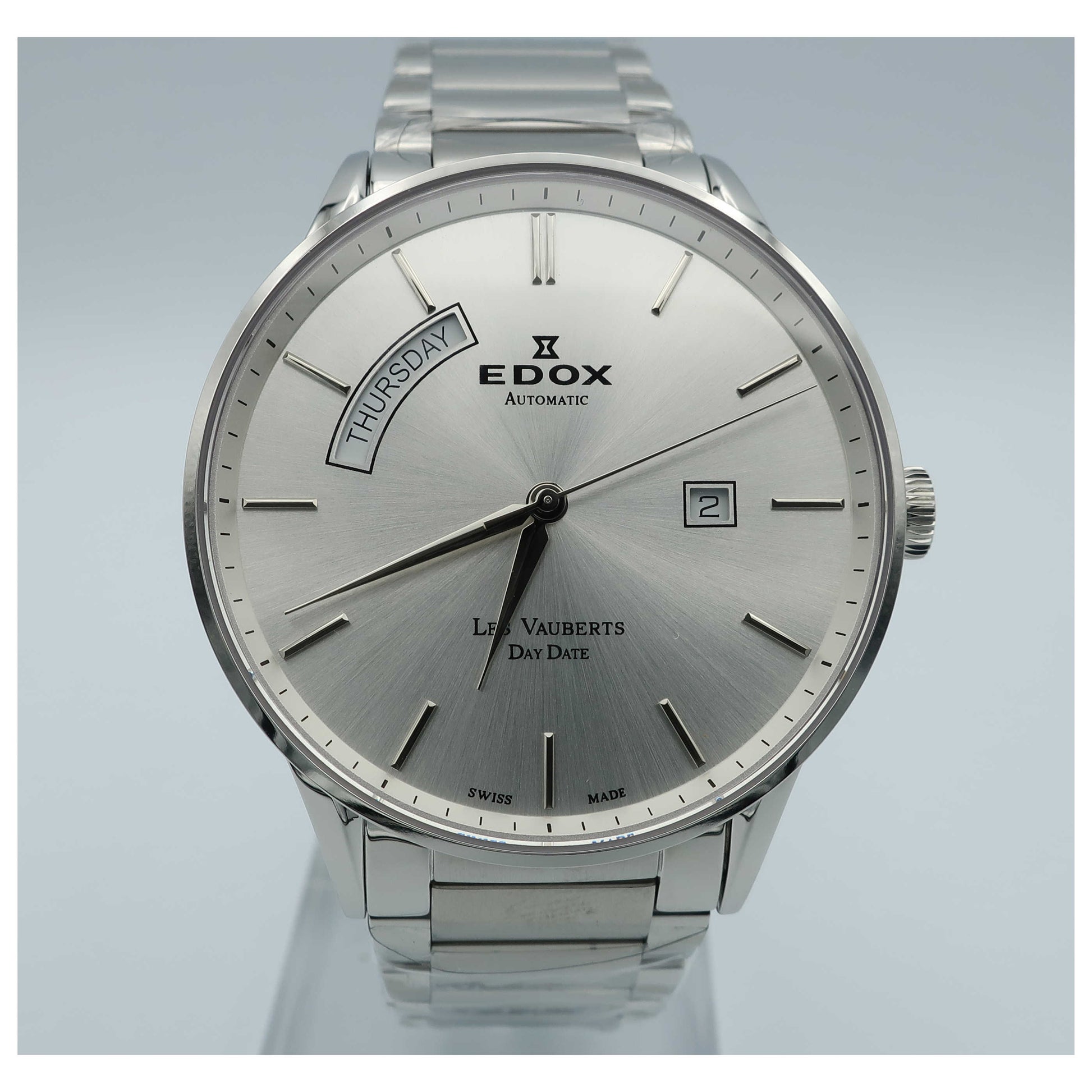 Front view of Edox Men's Automatic Watch 83011-3B-AIN-SD