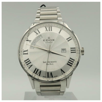 Front view of Edox Les Vauberts Men's Automatic Watch 83011-3B-AR-SDV