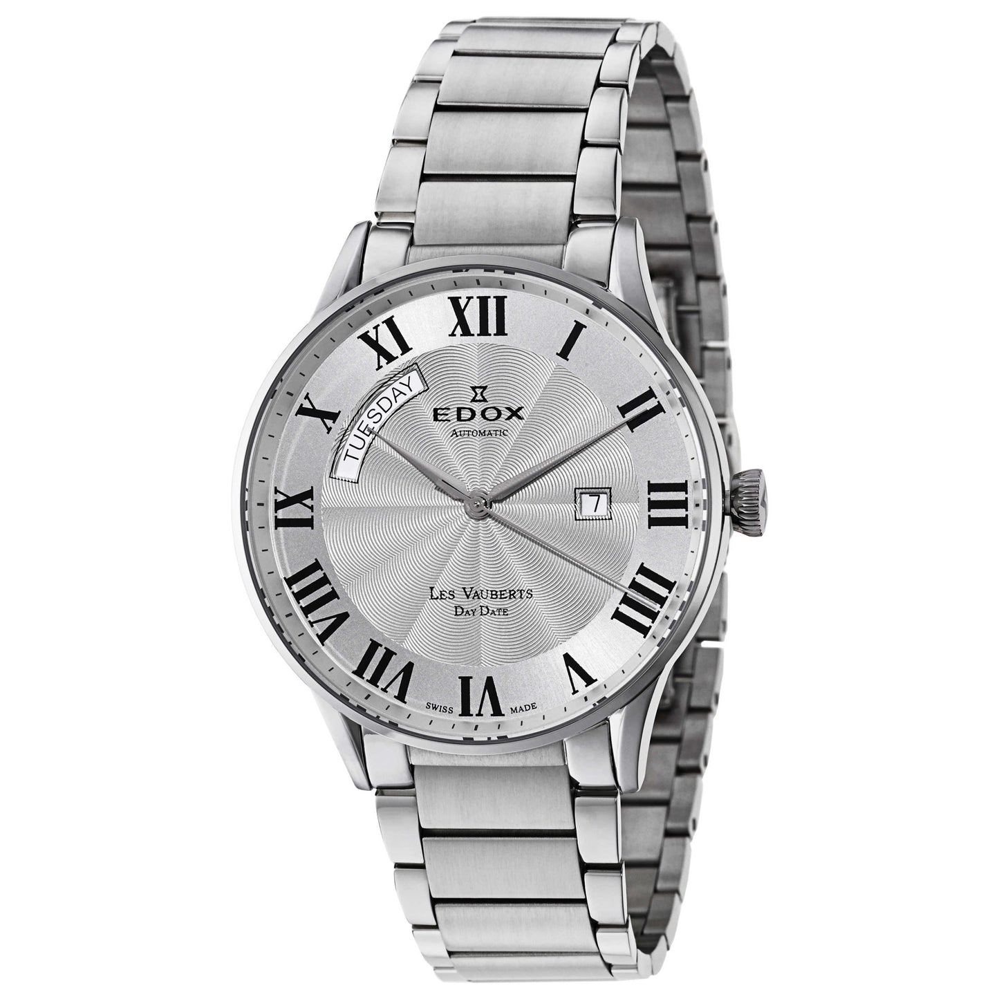 Front view of Edox Les Vauberts Men's Automatic Watch 83011-3B-AR