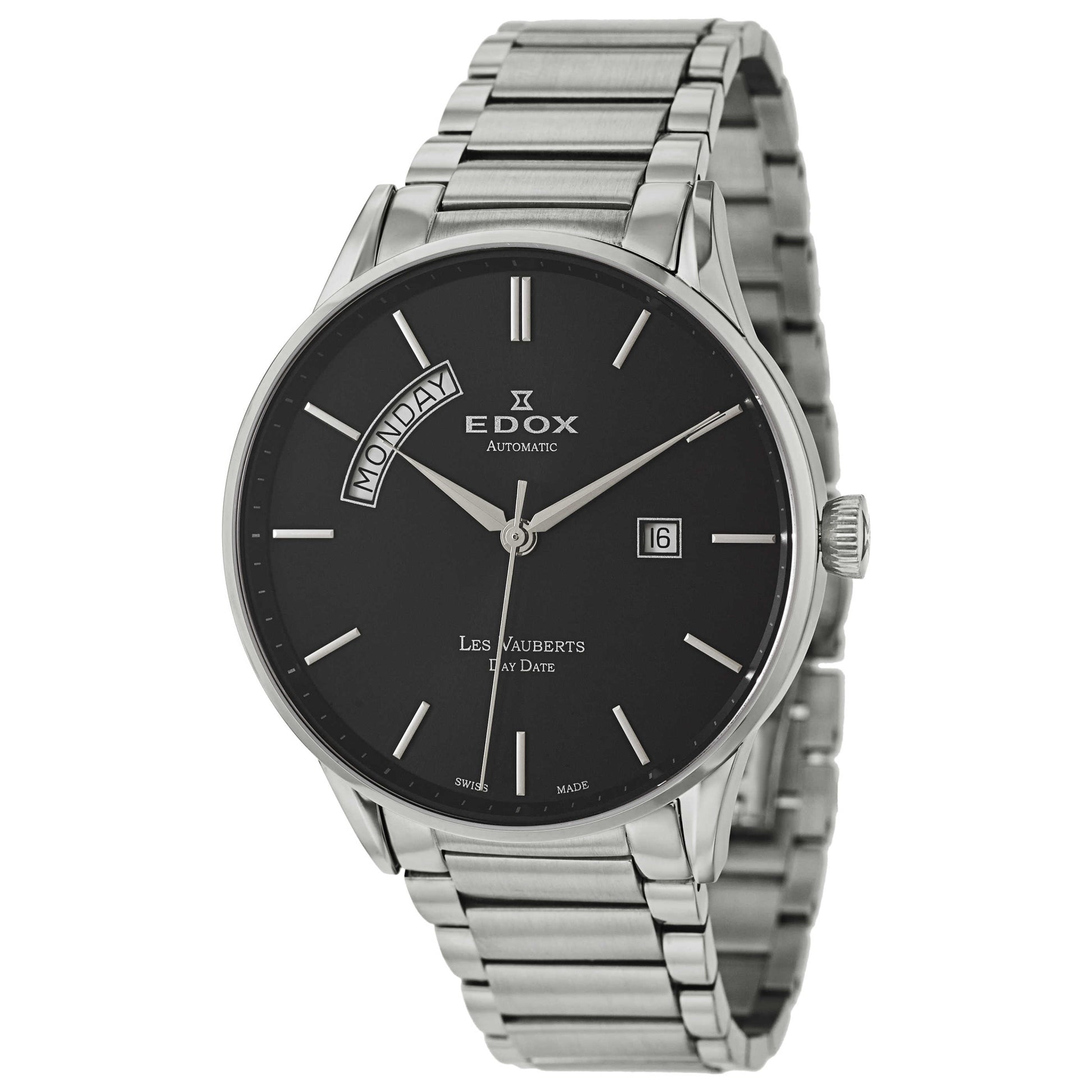 Front view of Edox Les Vauberts Men's Automatic Watch 83011-3N-NIN