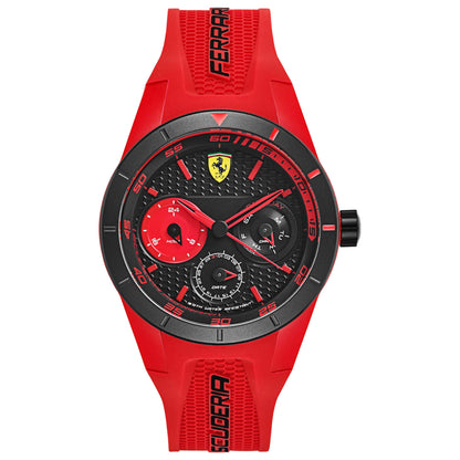 Front view of Ferrari Red Rev Men's Japanese Quartz (Battery-Powered) Watch 830258