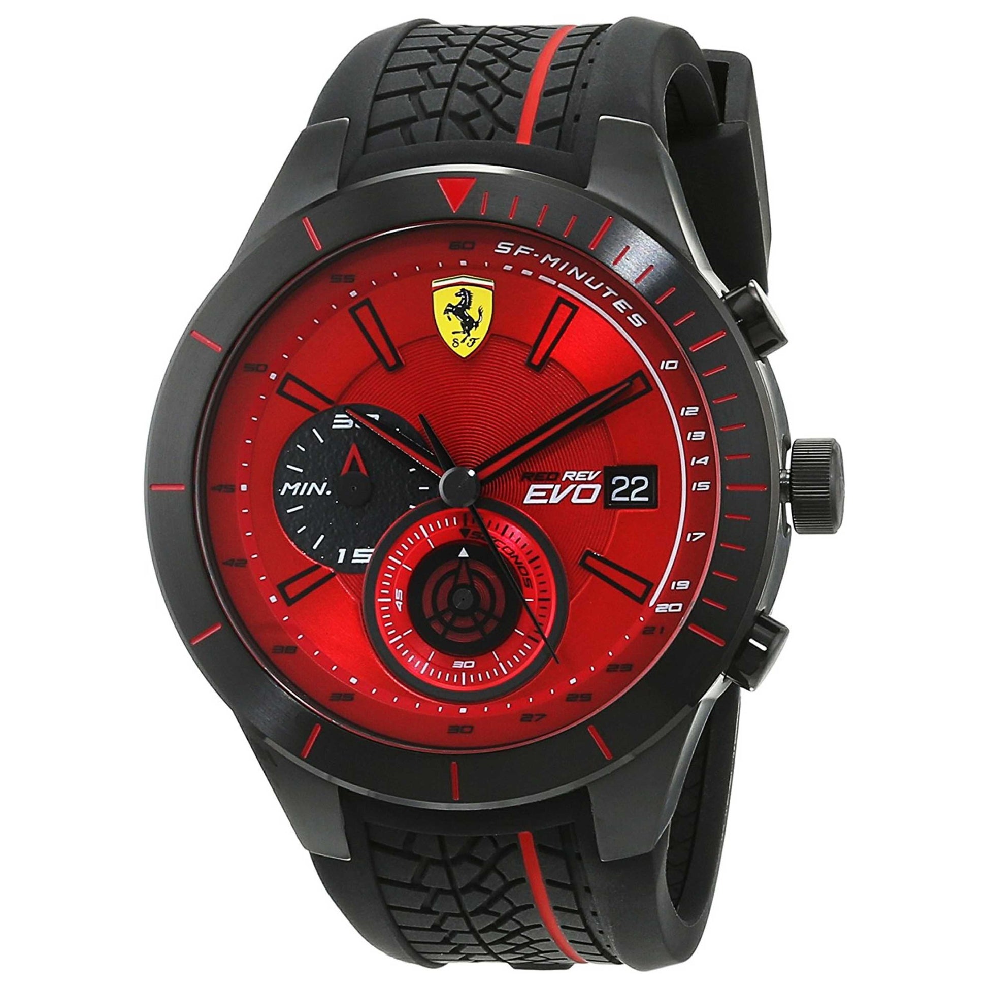Front view of Ferrari Red Rev Men's Quartz Watch 830343
