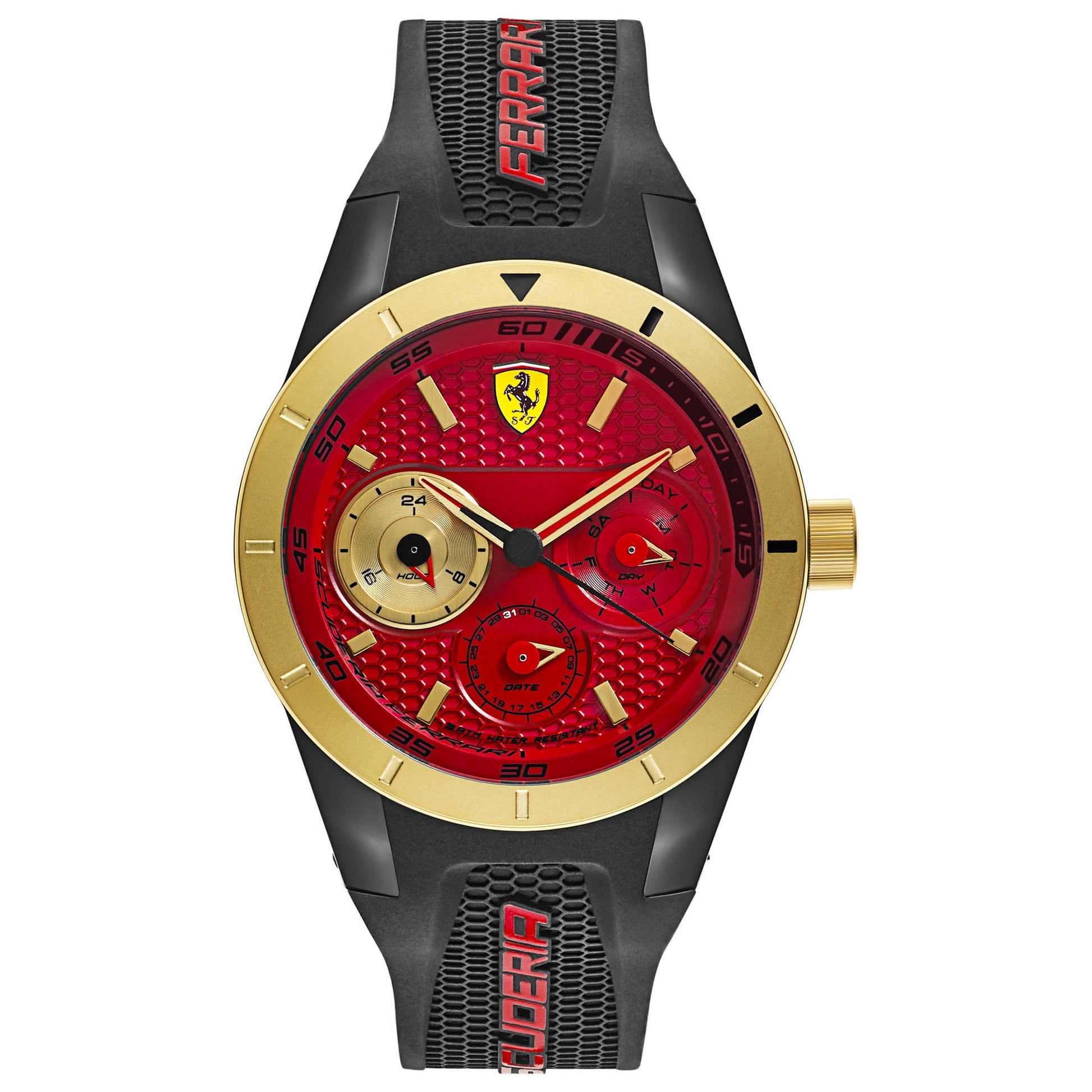 Front view of Ferrari Red Rev T Men's Japanese Quartz (Battery-Powered) Watch 830386