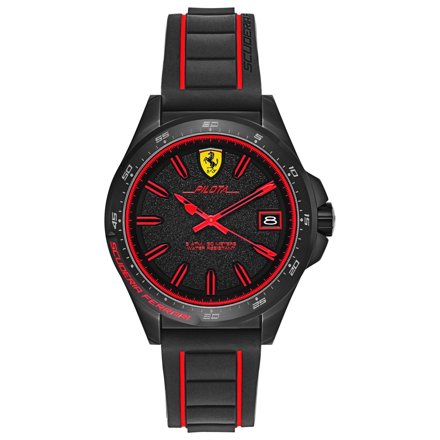 Front view of Ferrari Pilota Men's Japanese Quartz (Battery-Powered) Watch 830421