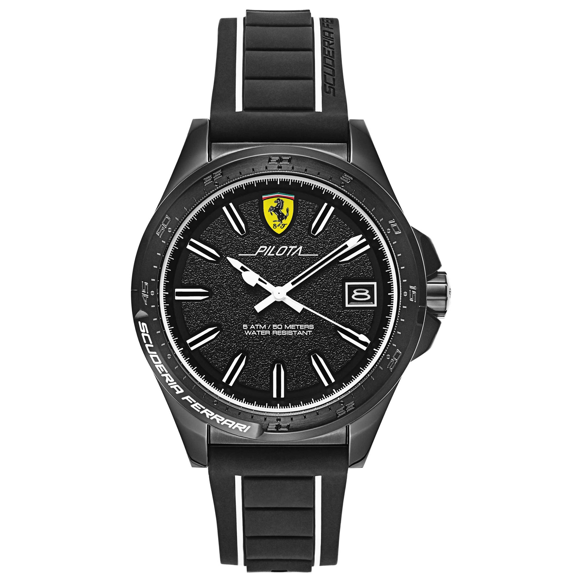 Front view of Ferrari Pilota Men's Japanese Quartz (Battery-Powered) Watch 830422