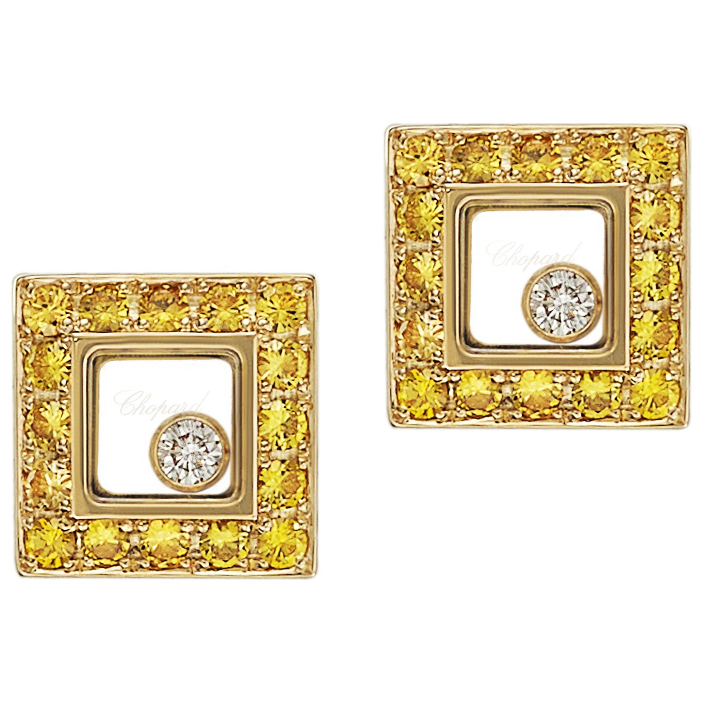 Front view of Chopard Jewelry Happy Diamonds Women's Earrings 832896-0004