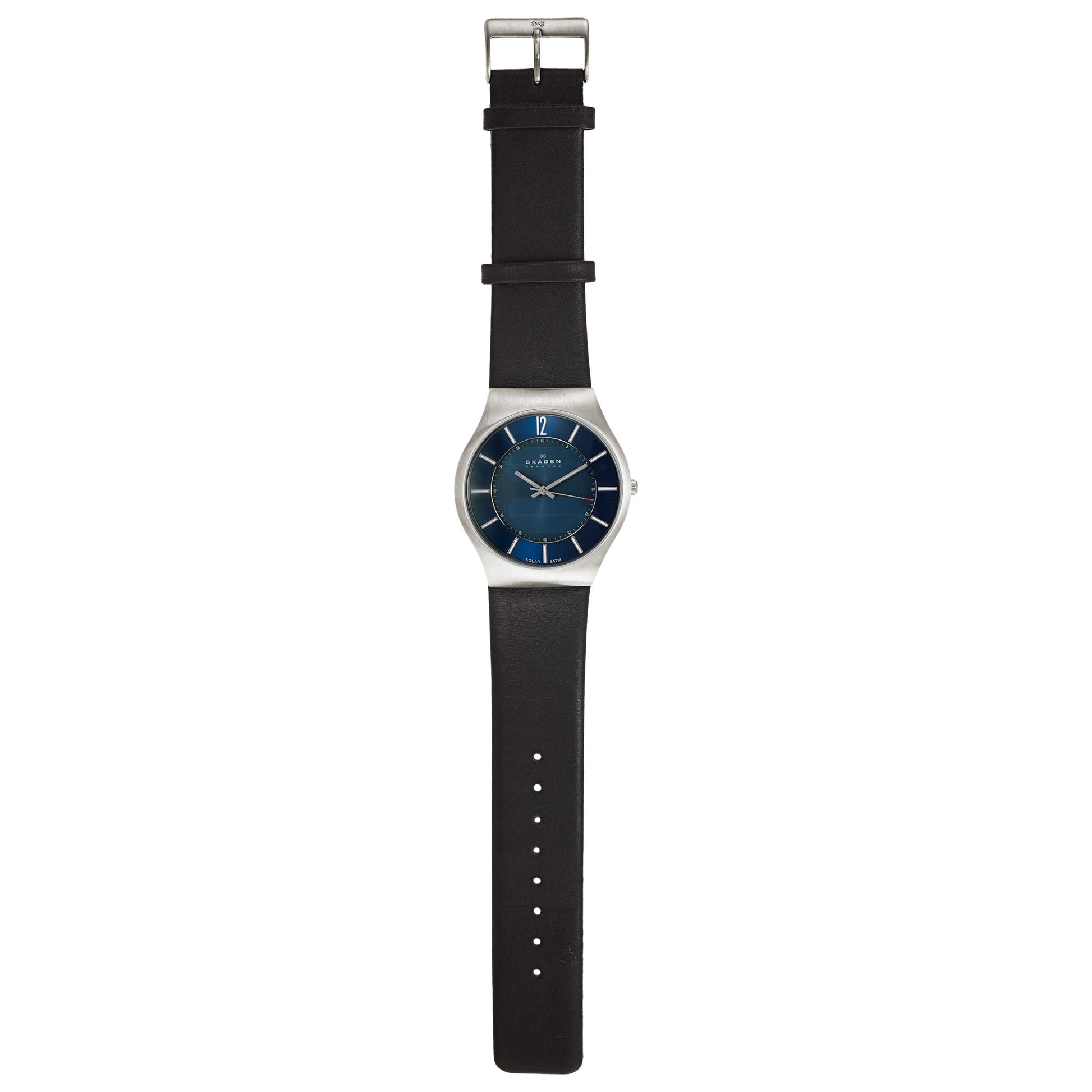 Skagen Leather Men's Solar Powered Quartz Watch 833XLSLN - Image #8