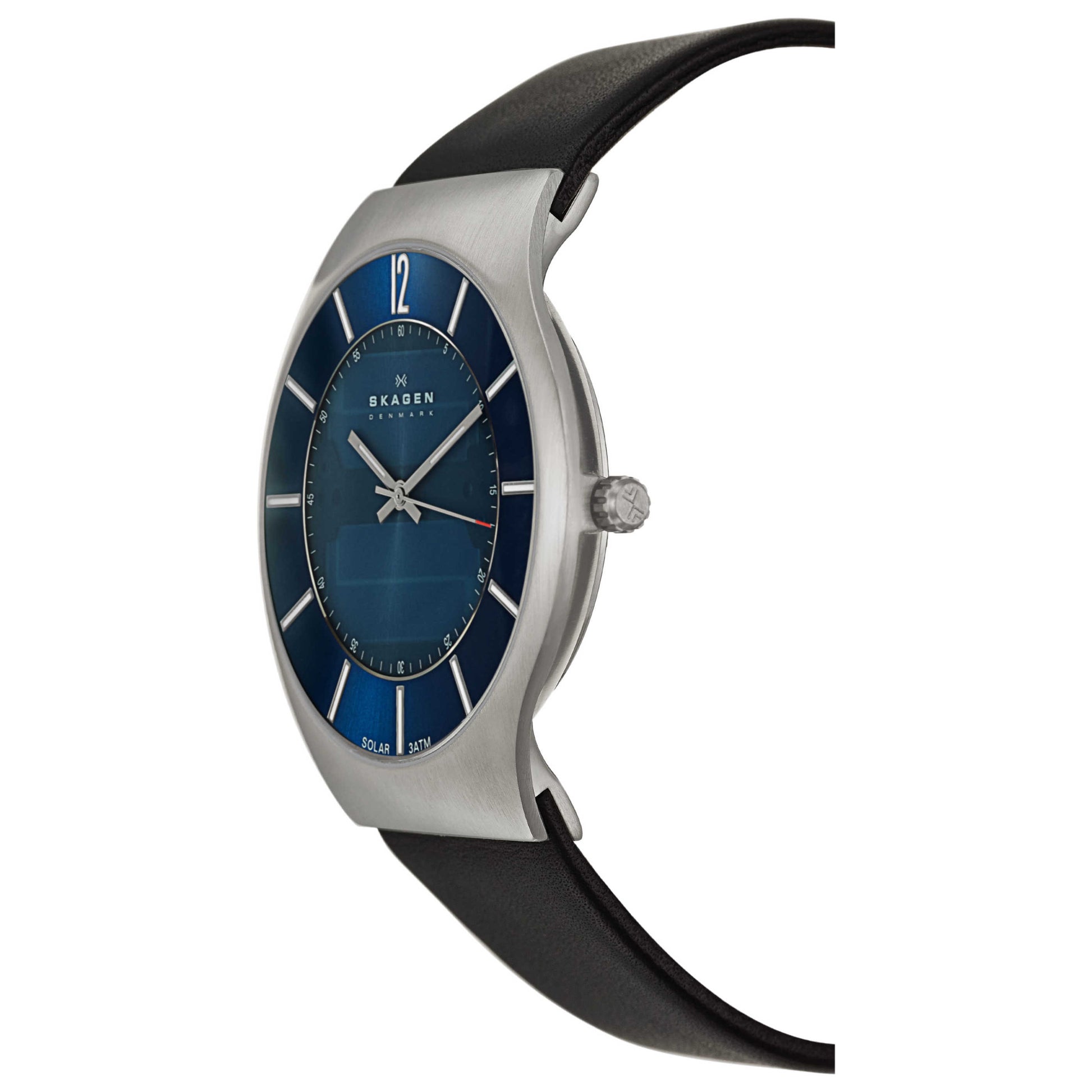 Skagen Leather Men's Solar Powered Quartz Watch 833XLSLN - Image #4