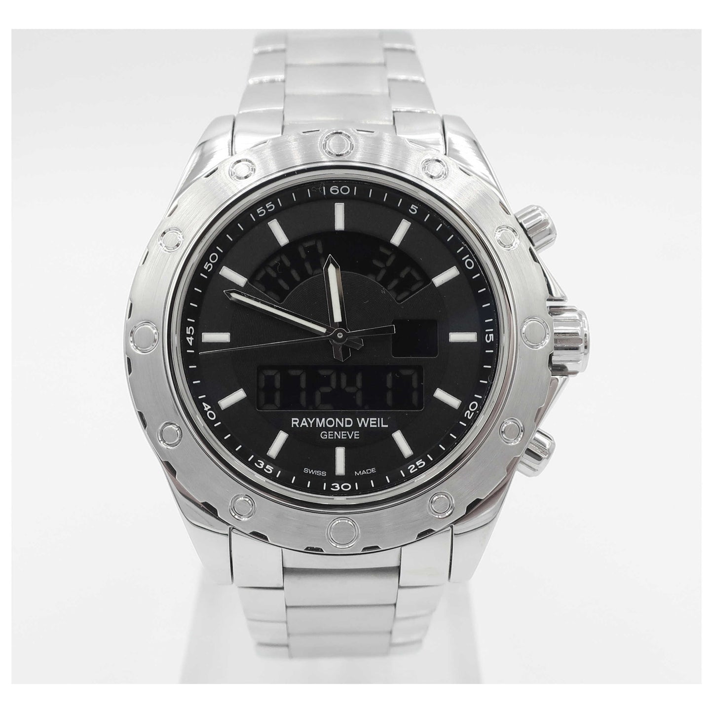 Front view of Raymond Weil RW Sport Men's Swiss Quartz (Battery-Powered) Watch 8400-ST-20001-PO12