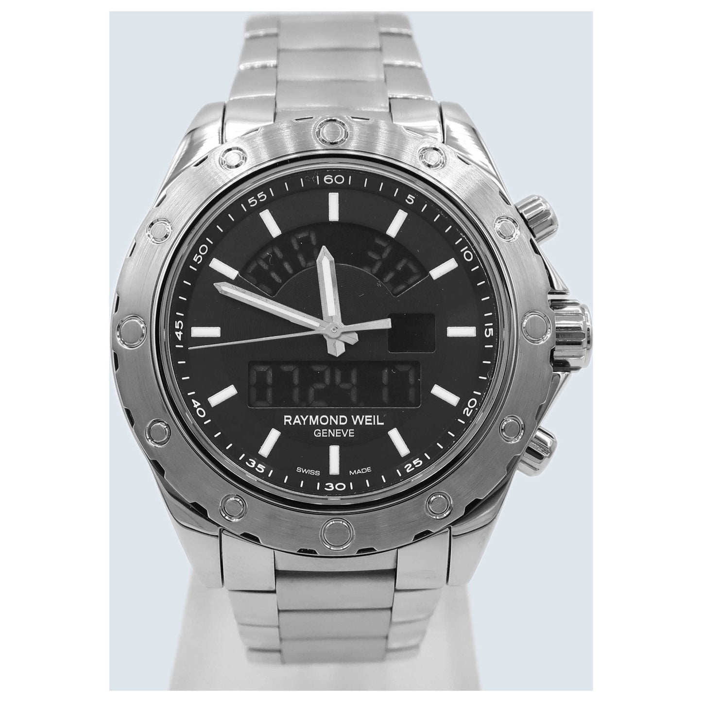 Front view of Raymond Weil RW Sport Men's Swiss Quartz (Battery-Powered) Watch 8400-ST-20001-PO