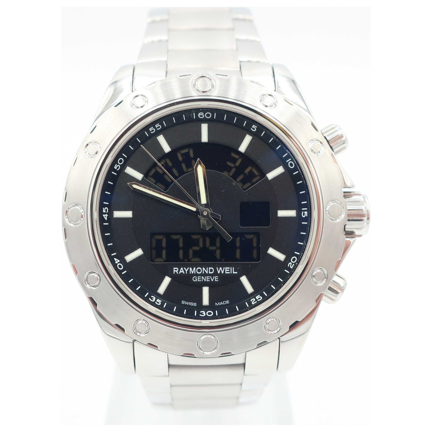 Front view of Raymond Weil RW Sport Men's Swiss Quartz (Battery-Powered) Watch 8400-ST-20001-SD2