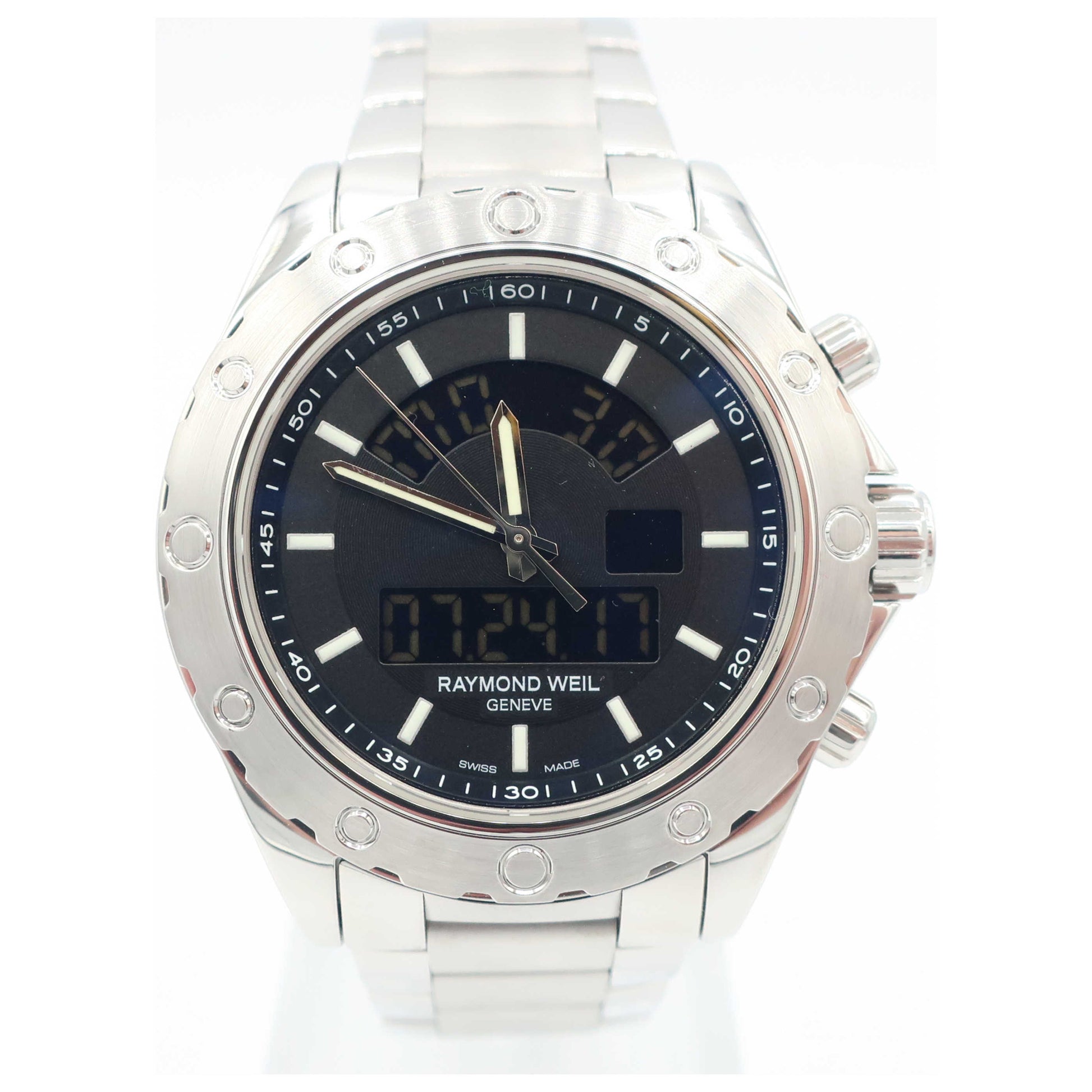 Front view of Raymond Weil RW Sport Men's Swiss Quartz (Battery-Powered) Watch 8400-ST-20001-SD2