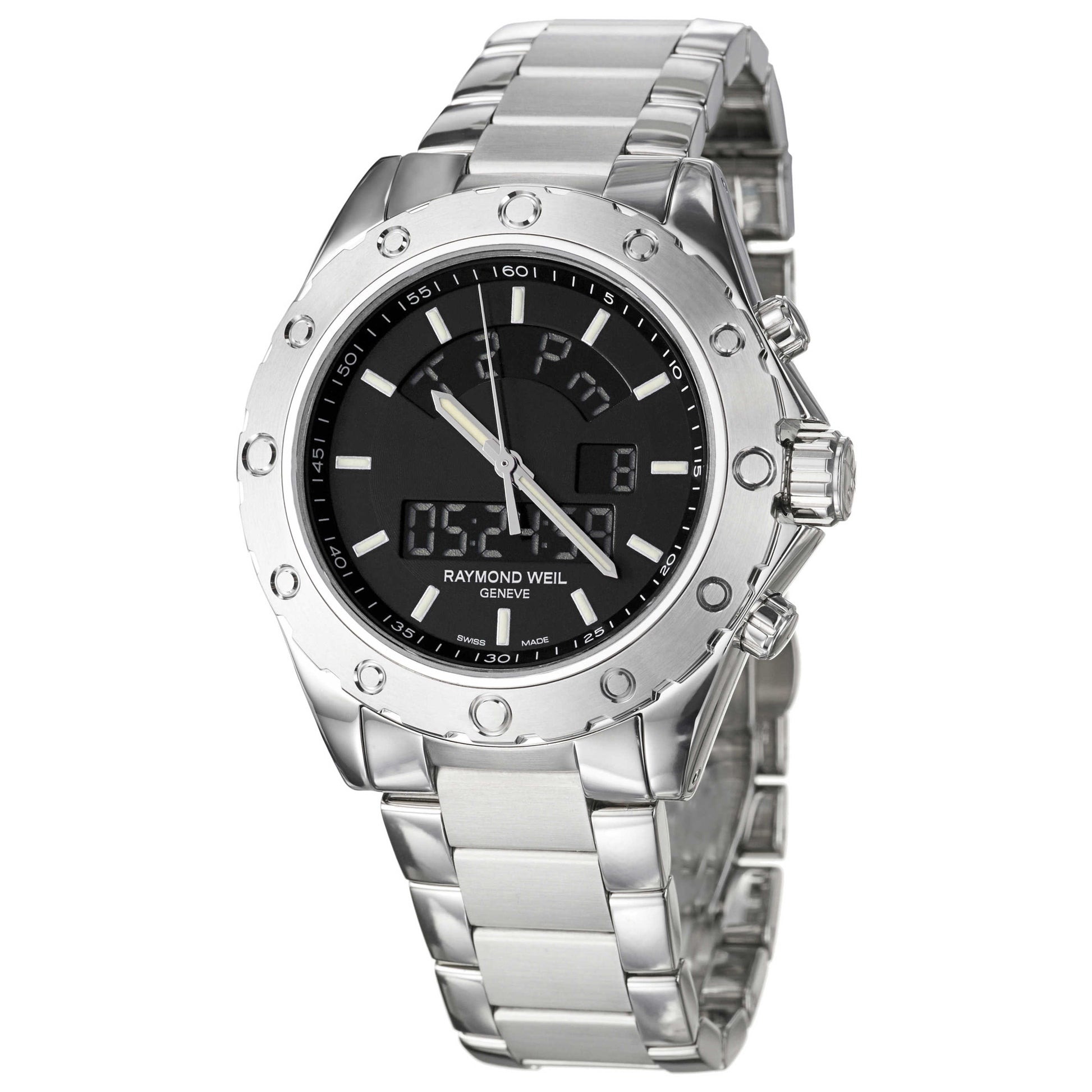 Front view of Raymond Weil RW Sport Men's Swiss Quartz (Battery-Powered) Watch 8400-ST-20001