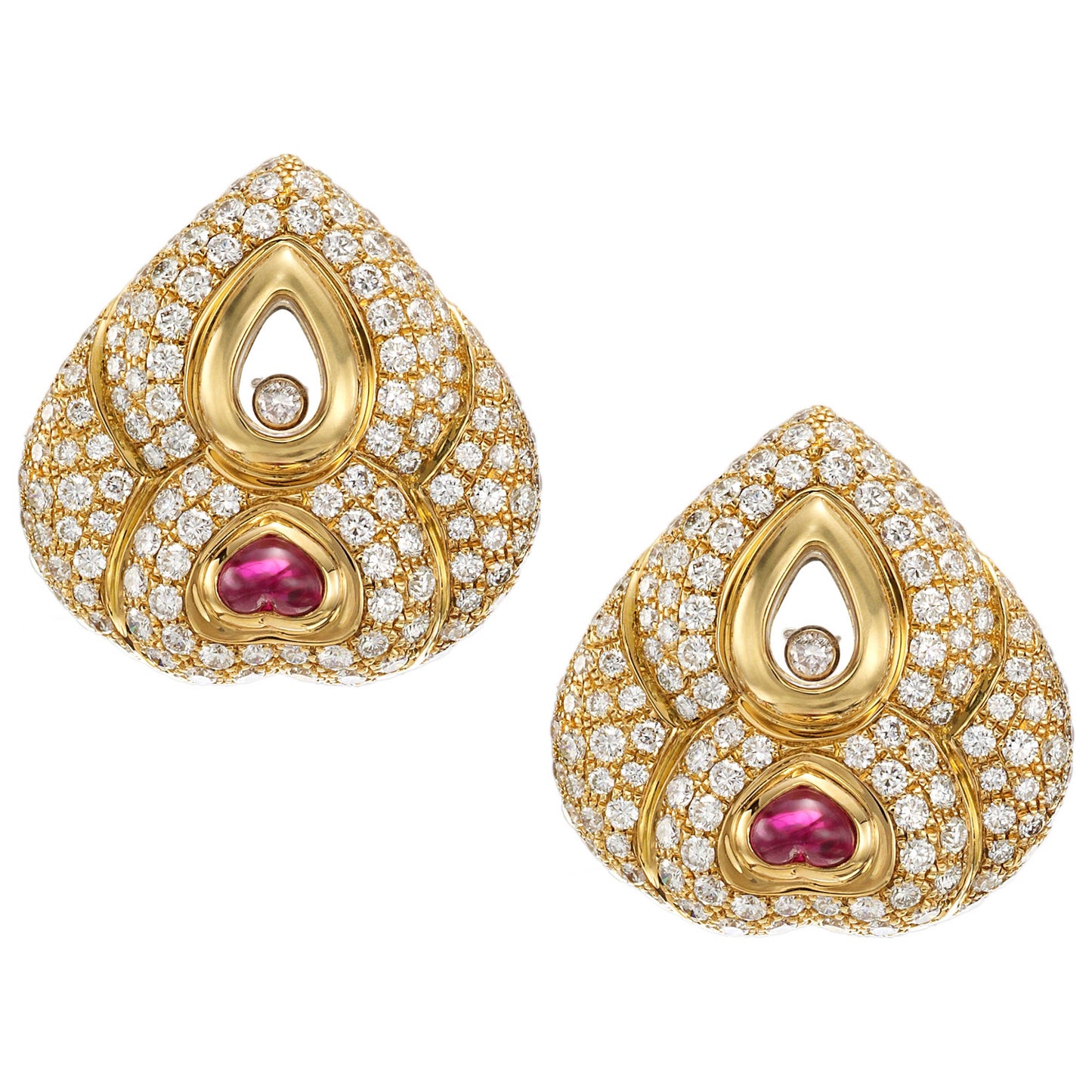 Front view of Chopard Jewelry Happy Diamonds Women's Earrings 841370-0001