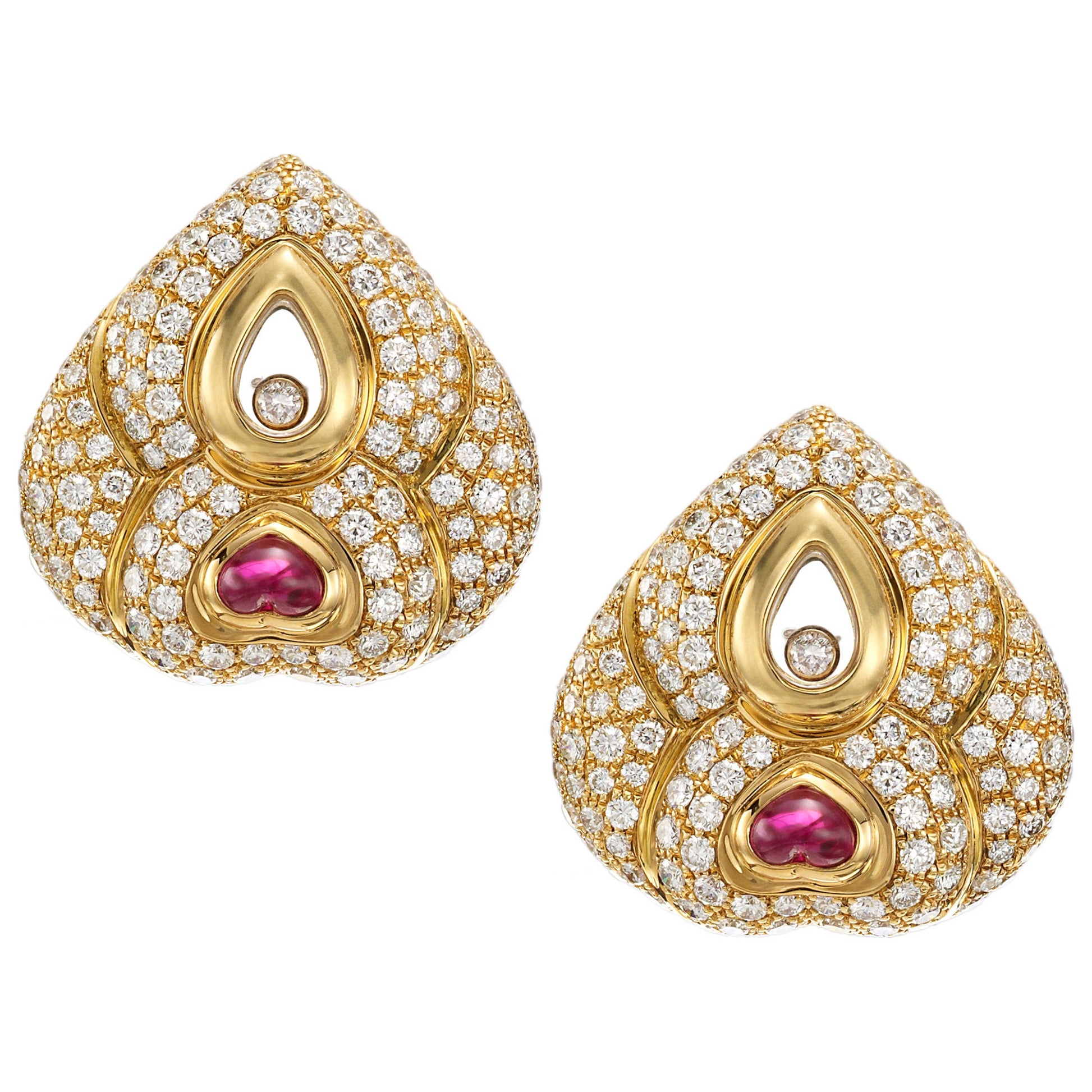 Front view of Chopard Jewelry Happy Diamonds Women's Earrings 841370-0001