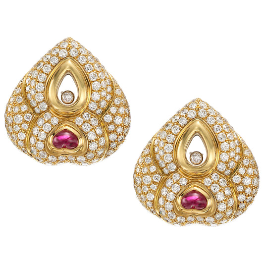 Front view of Chopard Jewelry Happy Diamonds Women's Earrings 841370-0001