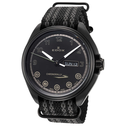 Front view of Edox Chronorally S Men's Quartz Watch 84301-37NNNAG-NNV