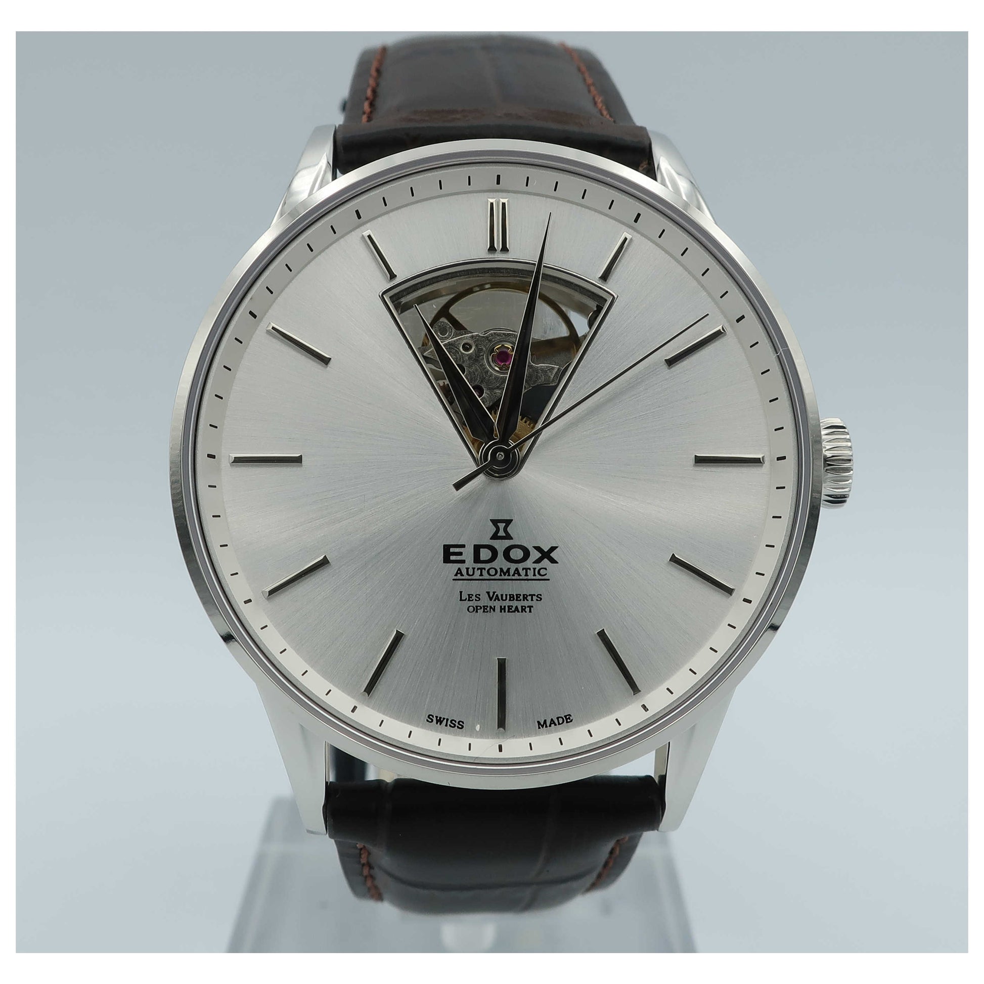 Front view of Edox Men's Automatic Watch 85010-3B-AIN-SD
