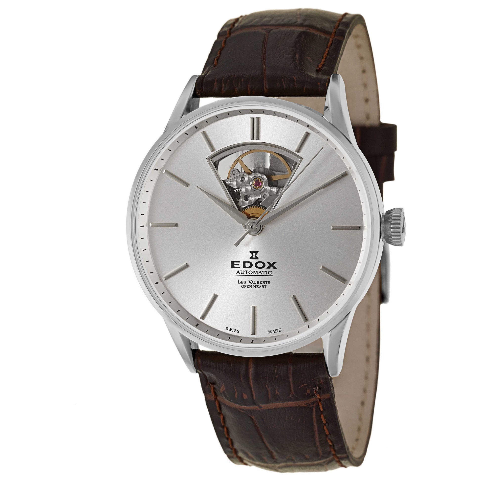Front view of Edox Les Vauberts Men's Automatic Watch 85010-3B-AIN