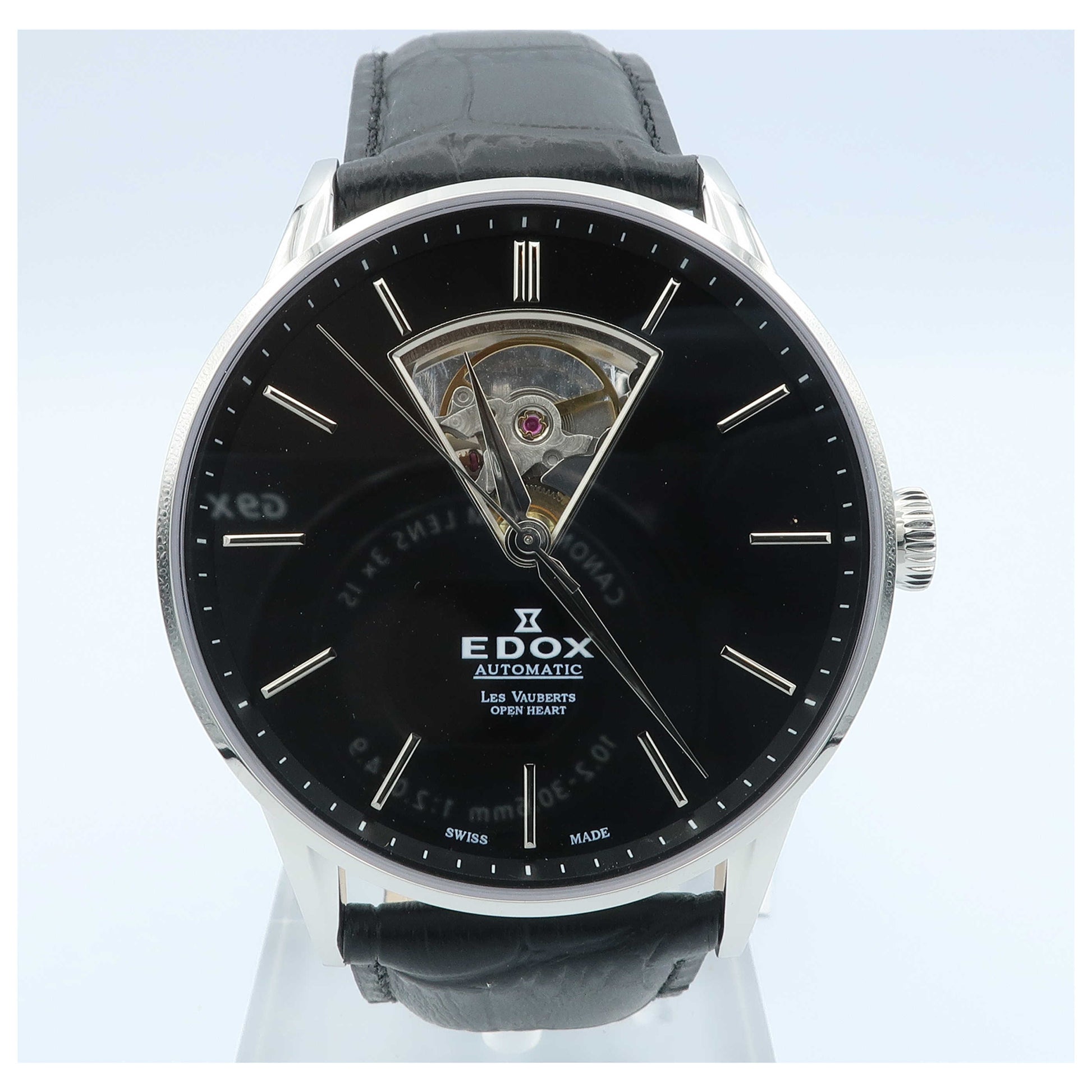 Front view of Edox Les Vauberts Men's Automatic Watch 85010-3N-NIN-SD