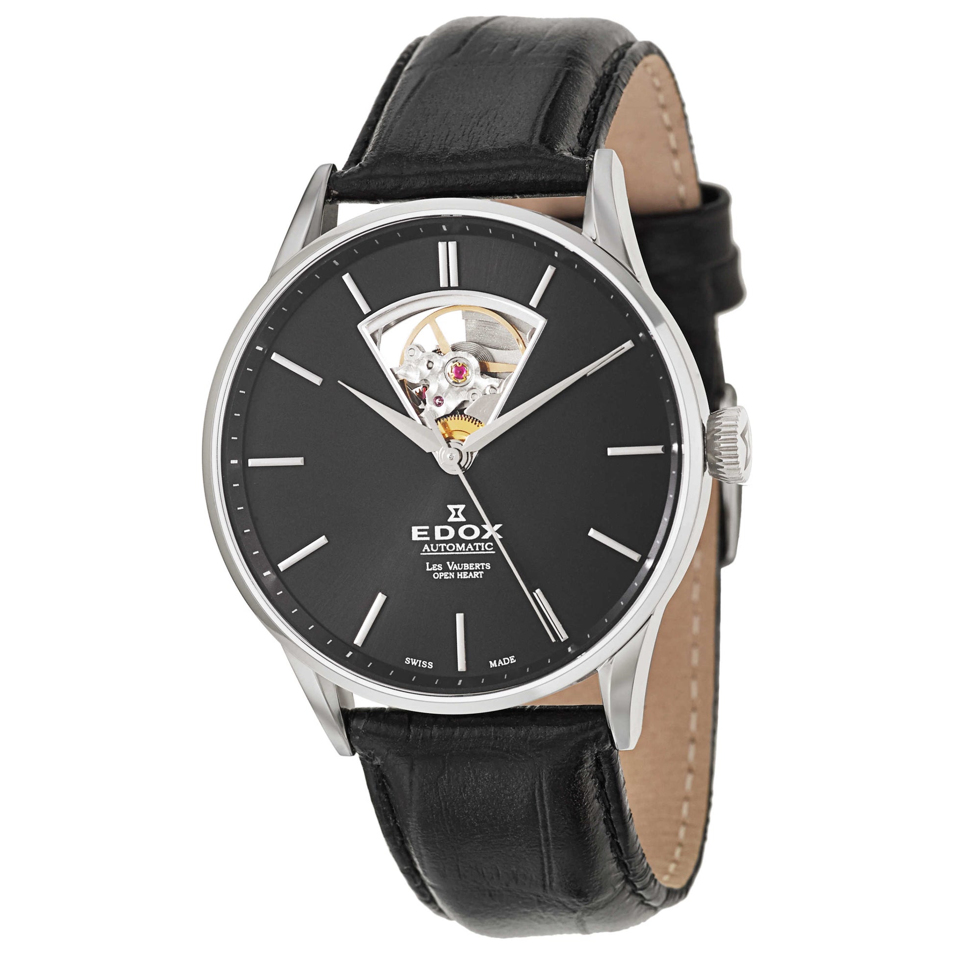 Front view of Edox Les Vauberts Men's Automatic Watch 85010-3N-NIN