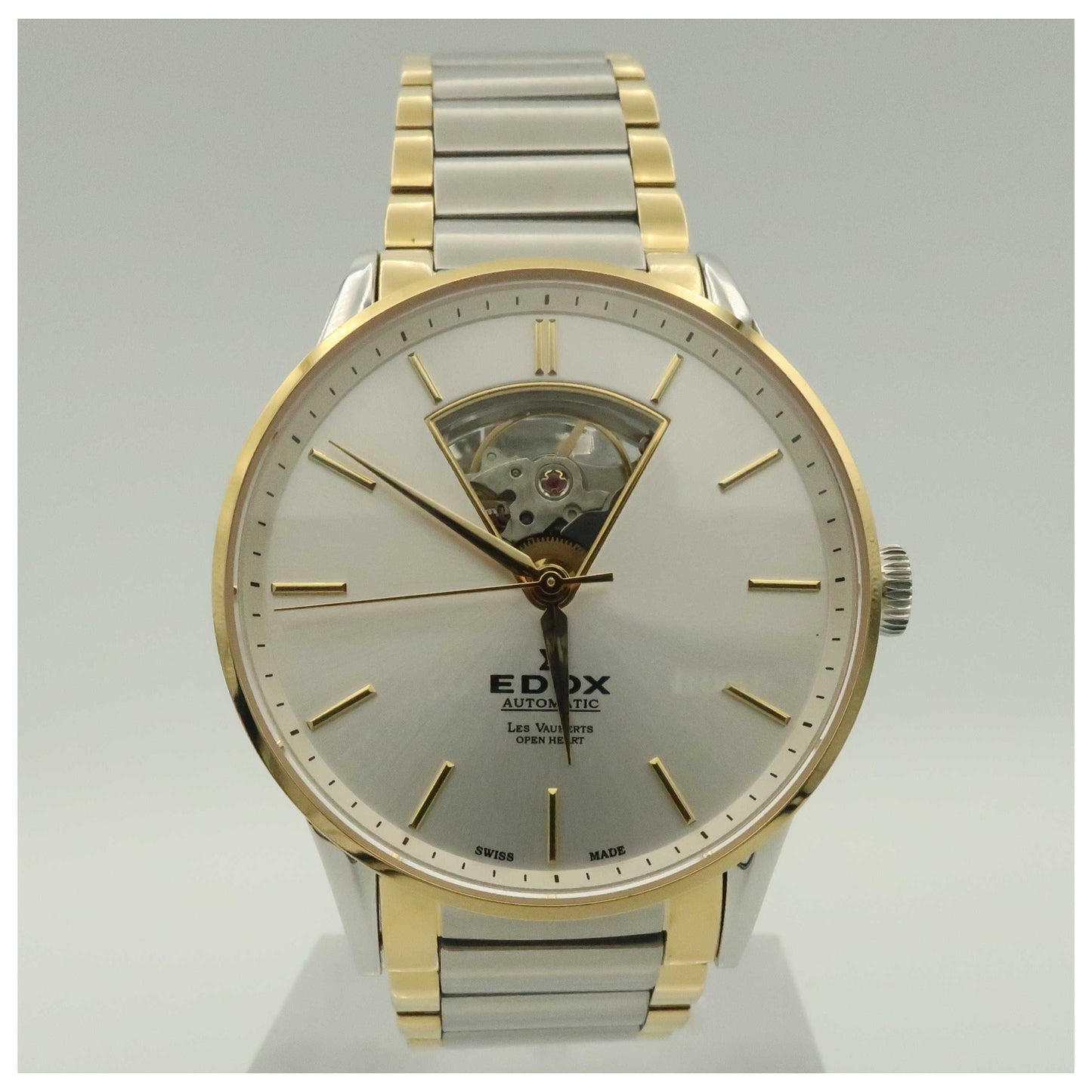 Front view of Edox Les Vauberts Men's Automatic Watch 85011-357J-AID-SDV