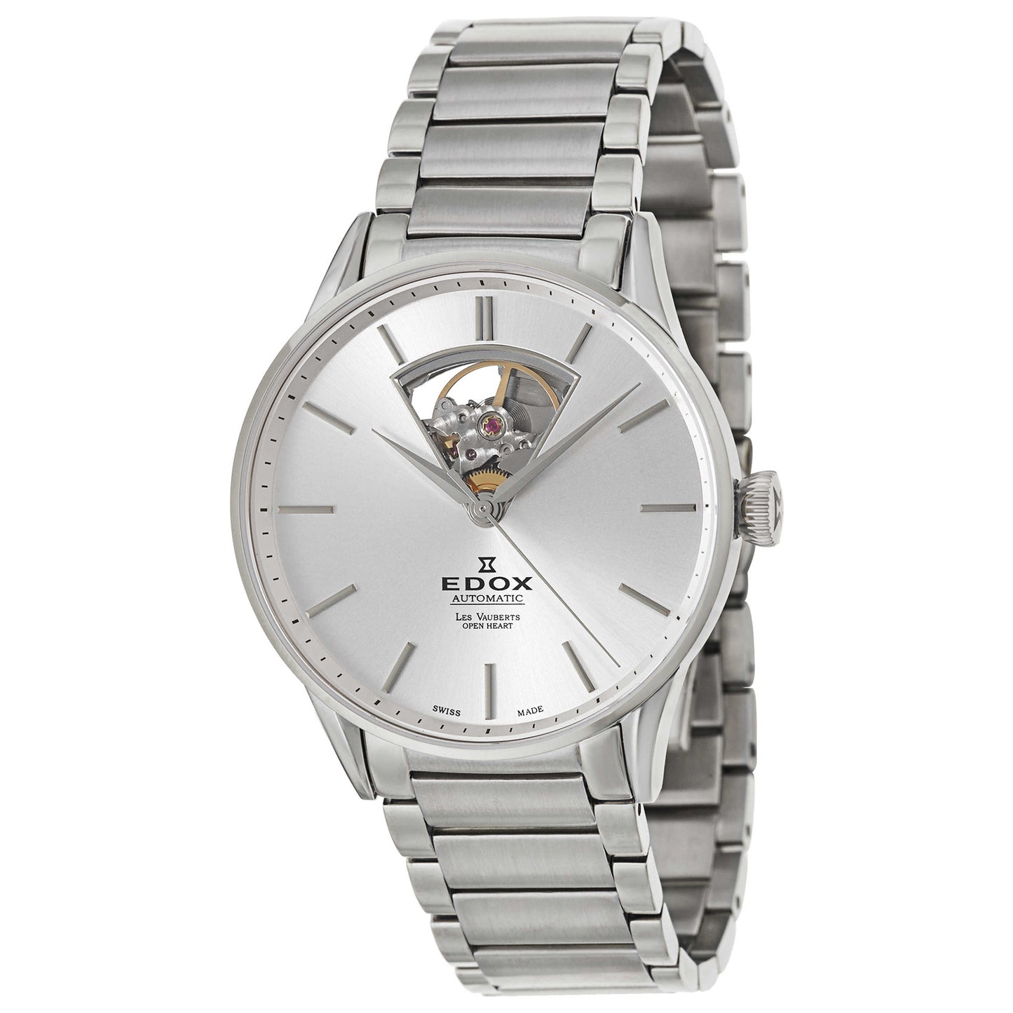 Front view of Edox Les Vauberts Men's Automatic Watch 85011-3B-AIN