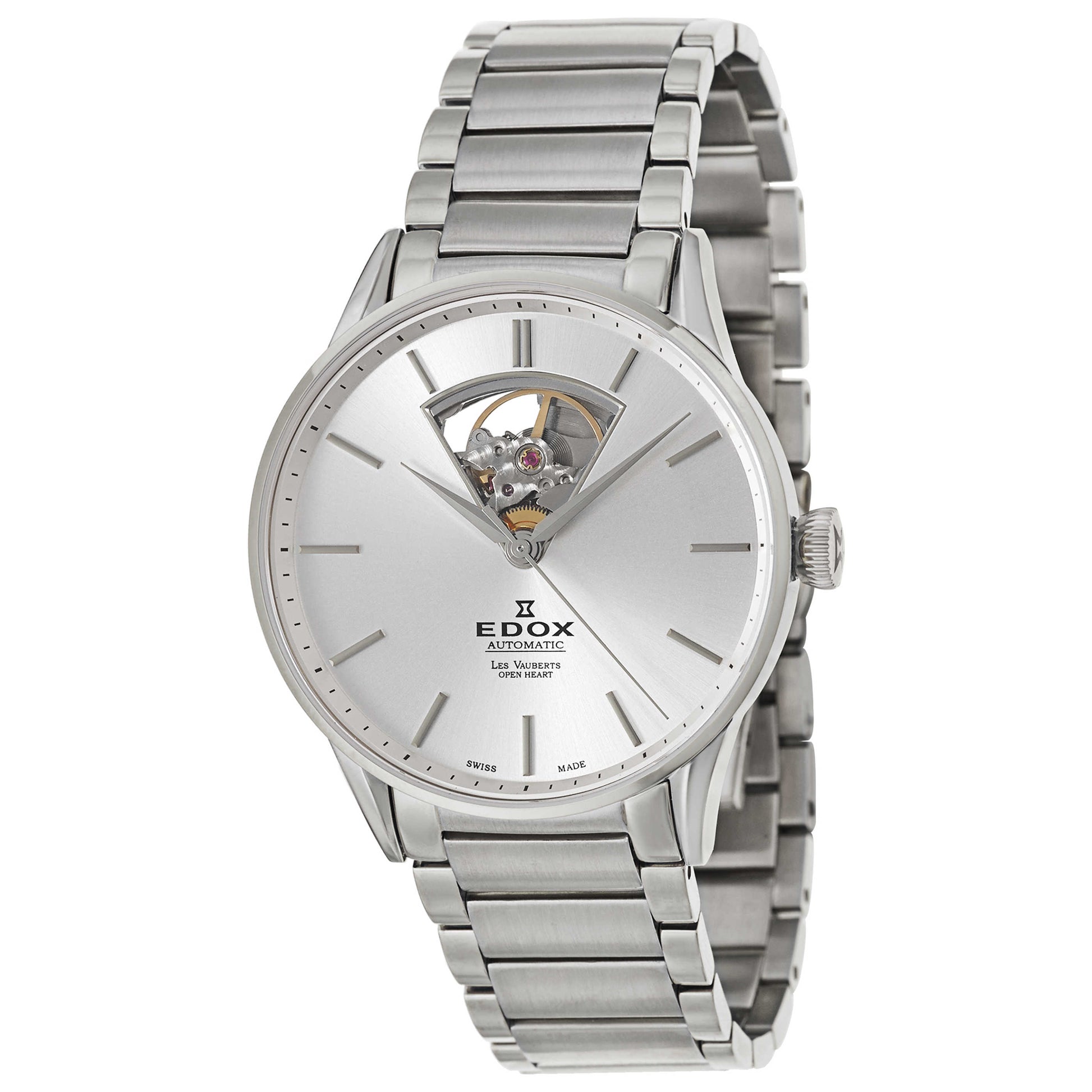 Front view of Edox Les Vauberts Men's Automatic Watch 85011-3B-AIN