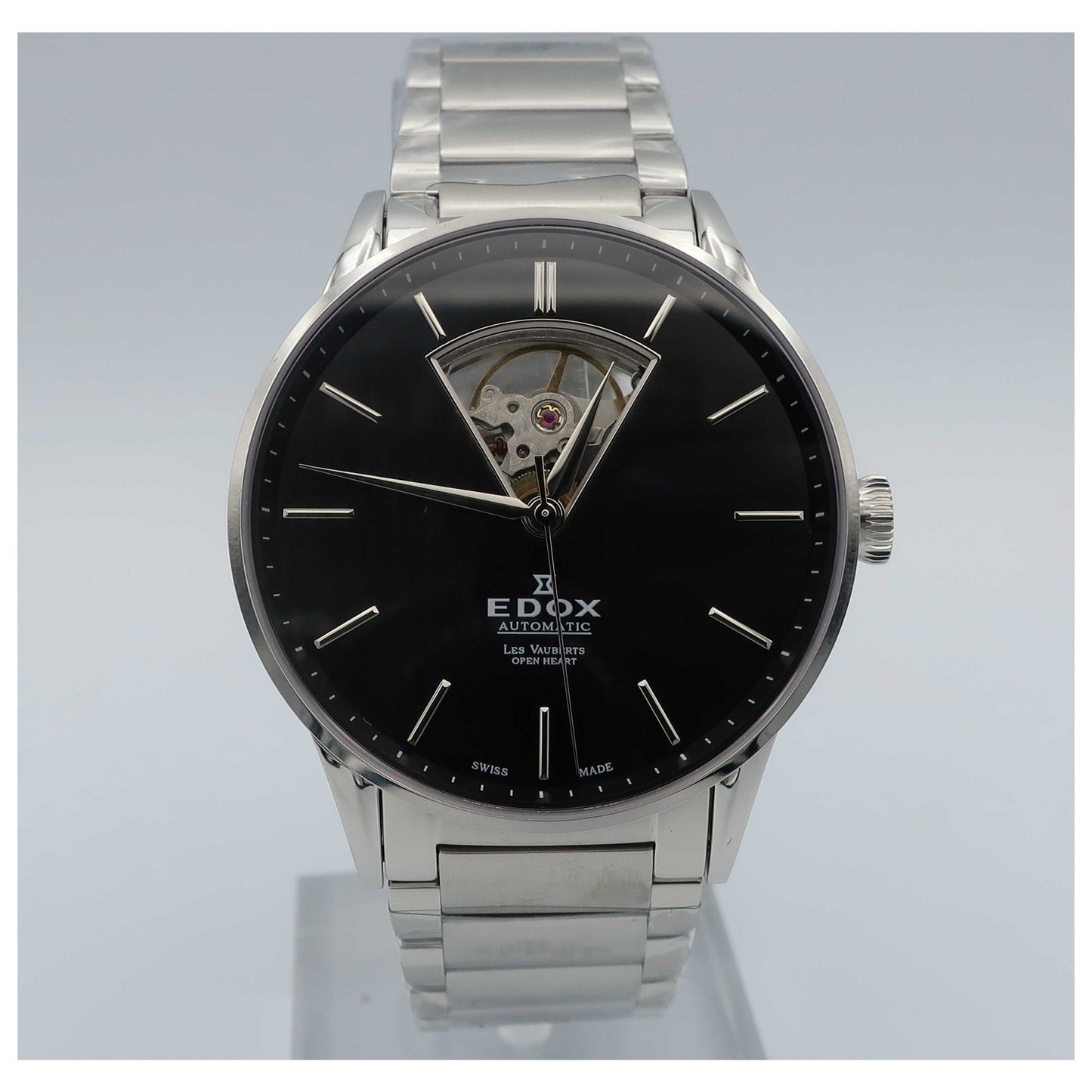 Front view of Edox Les Vauberts Men's Automatic Watch 85011-3N-NIN-SD