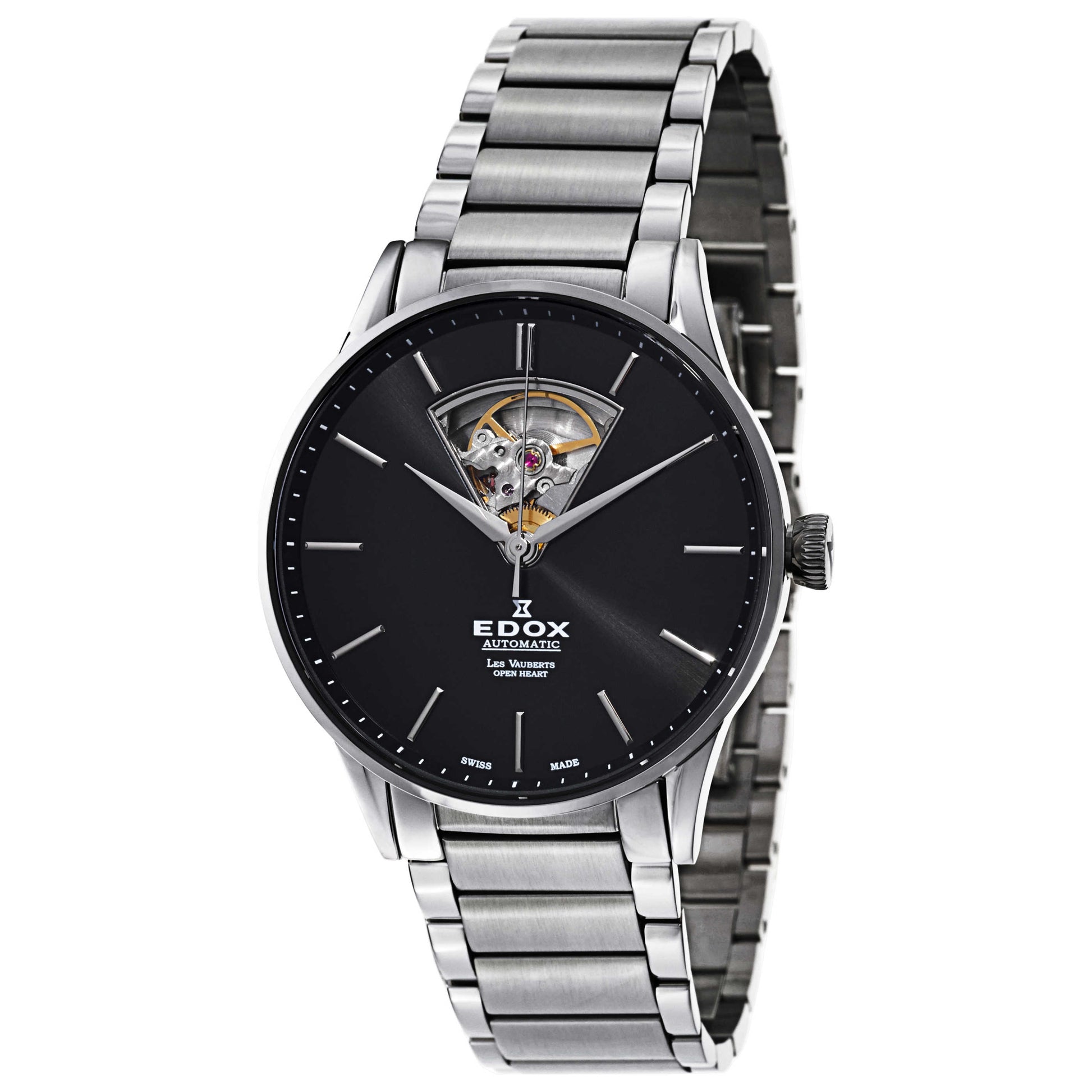 Front view of Edox Les Vauberts Men's Automatic Watch 85011-3N-NIN