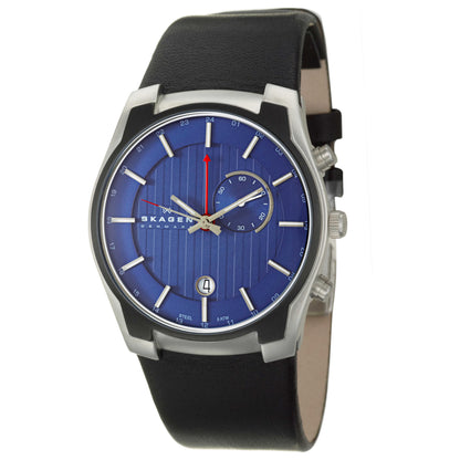 Front view of Skagen Leather Men's Quartz Watch 853XLSLN