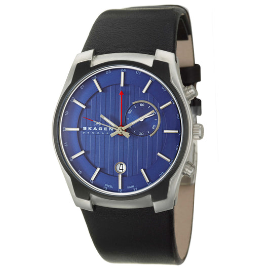 Front view of Skagen Leather Men's Quartz Watch 853XLSLN