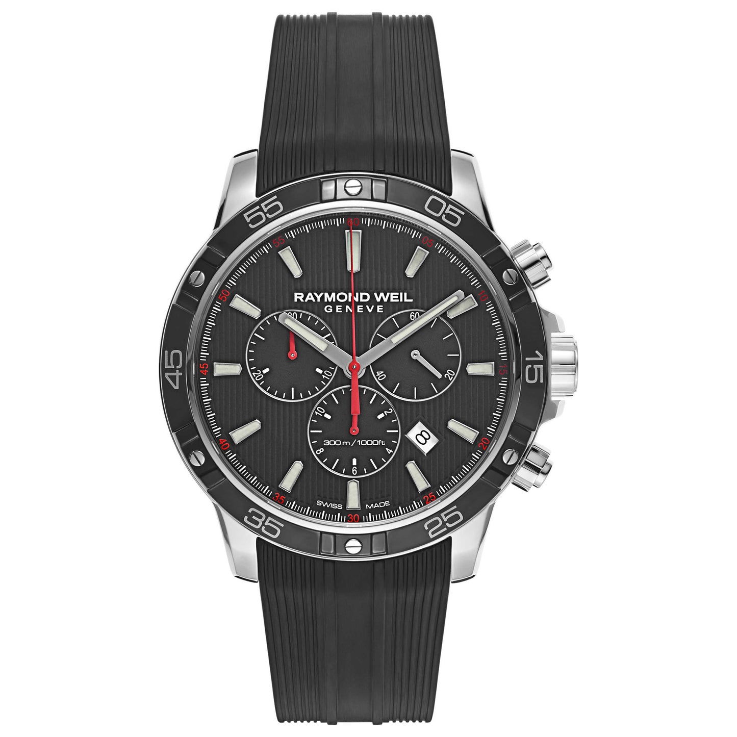 Front view of Raymond Weil Tango Men's Swiss Quartz (Battery-Powered) Watch 8560-SR1-20001