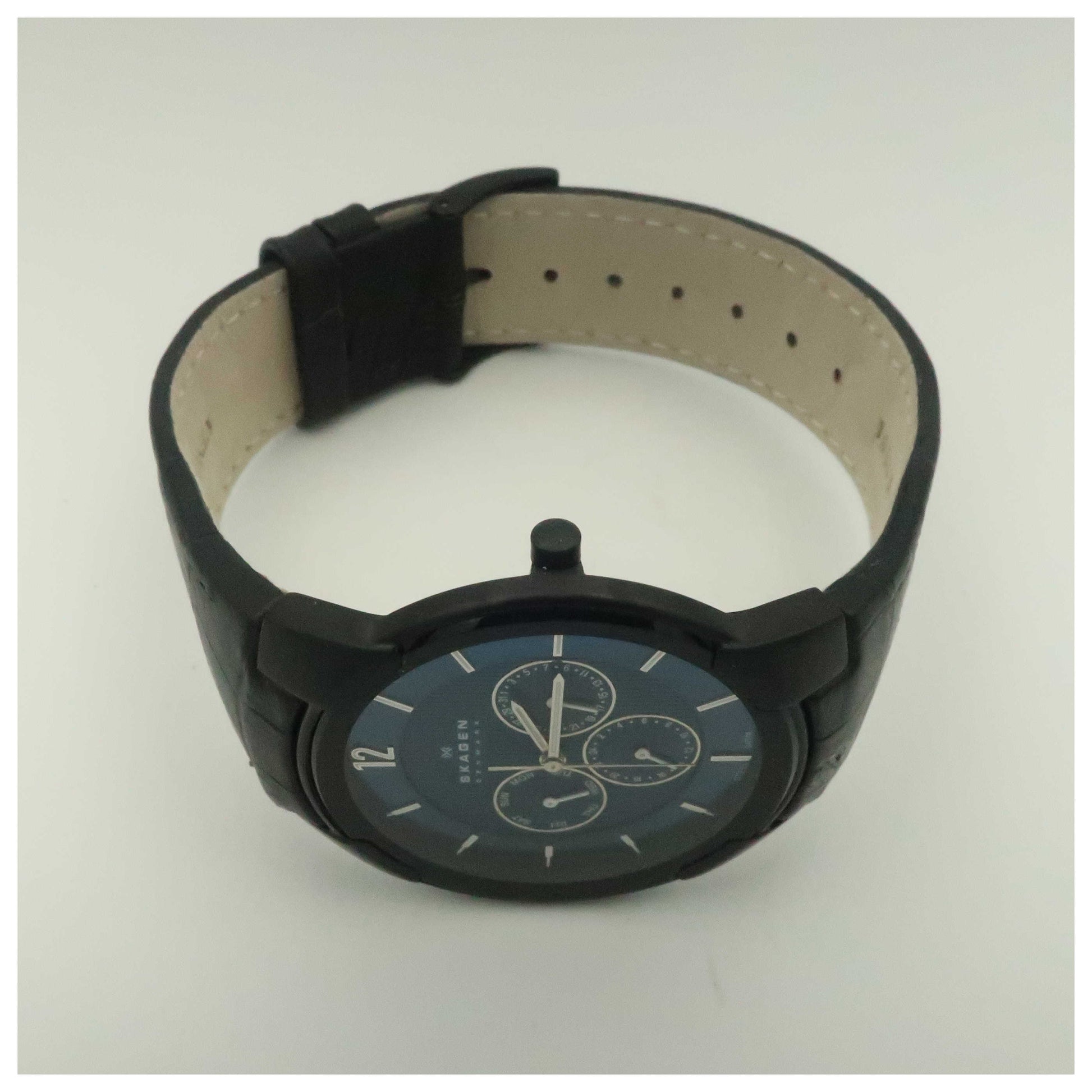 Skagen Leather Men's Japanese Quartz (Battery-Powered) Watch 856XLBLN-PO - Image #8