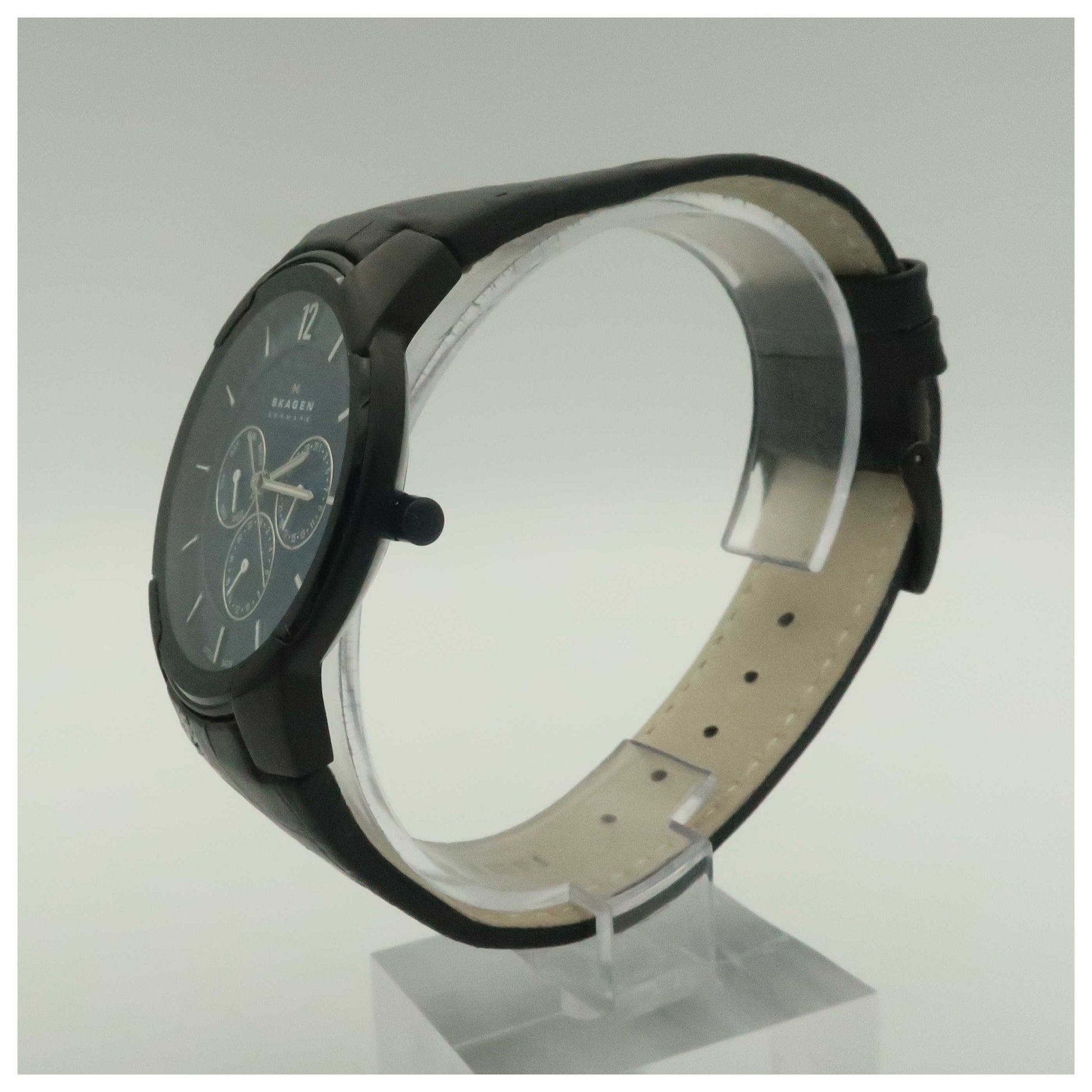 Skagen Leather Men's Japanese Quartz (Battery-Powered) Watch 856XLBLN-PO - Image #4