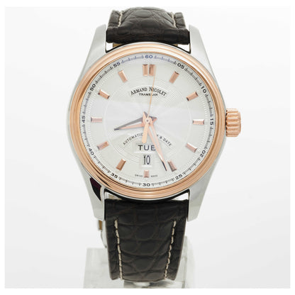 Front view of Armand Nicolet M02 Men's Automatic Watch 8640A-AS-P974MR2-SD