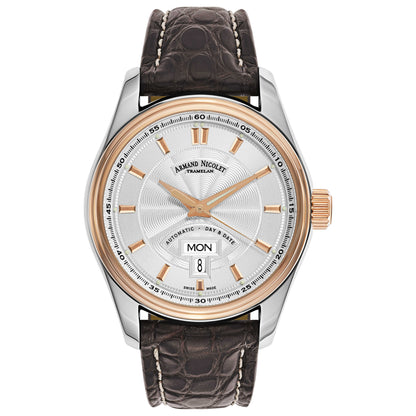 Front view of Armand Nicolet M02 Men's Automatic Watch 8640A-AS-P974MR2